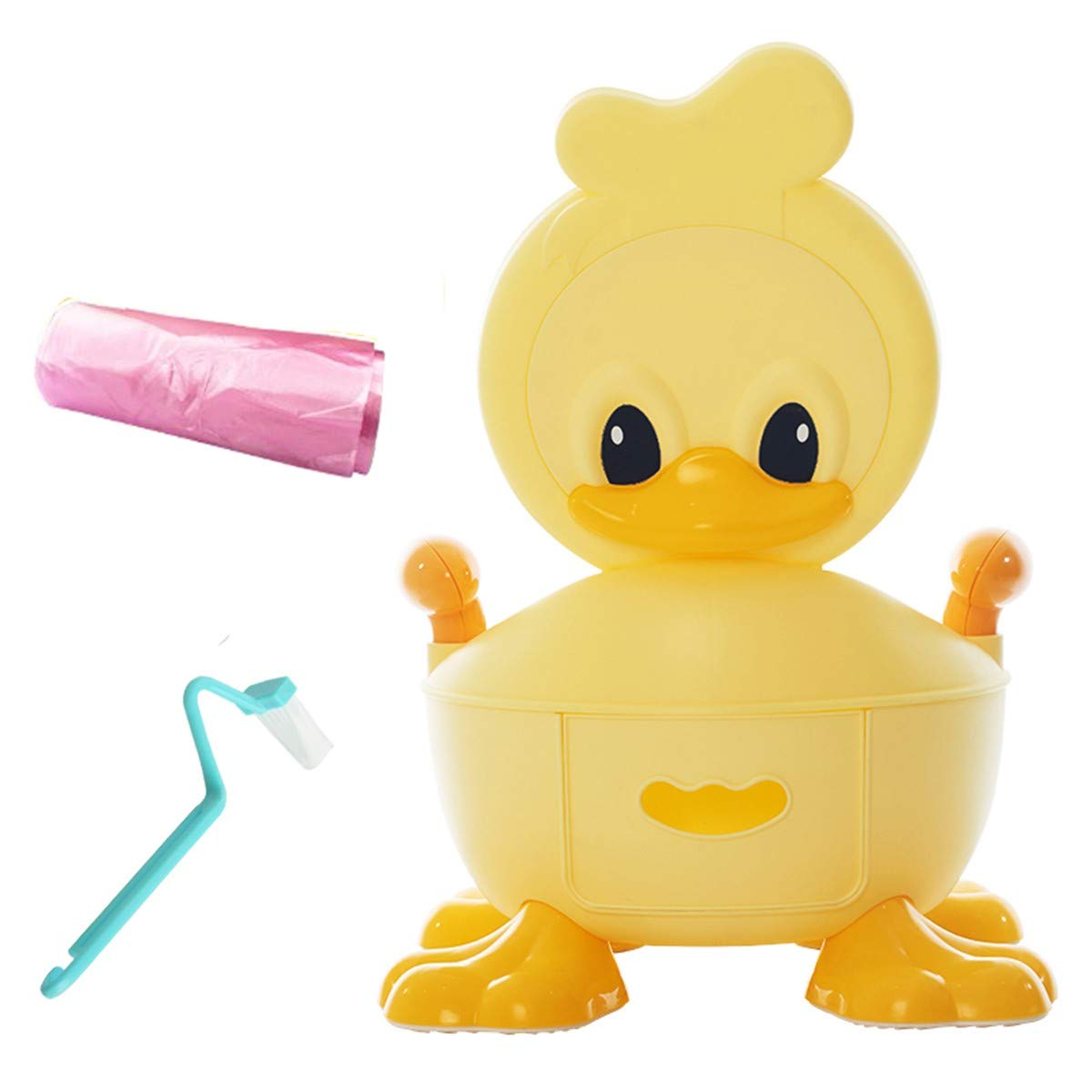 **Duck-Shaped Potty Training Chair for Toddlers 0-7 Years - Easy Clean, Cute Cartoon Design for Boys & Girls (Yellow) - Perfect for Home, Daycare & Travel**