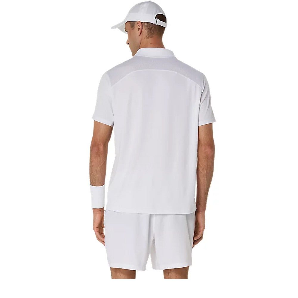 ASICS Men's Court Polo Shirt - Breathable Tennis & Golf Performance Top - Brilliant White - Ideal for Sports & Casual Wear