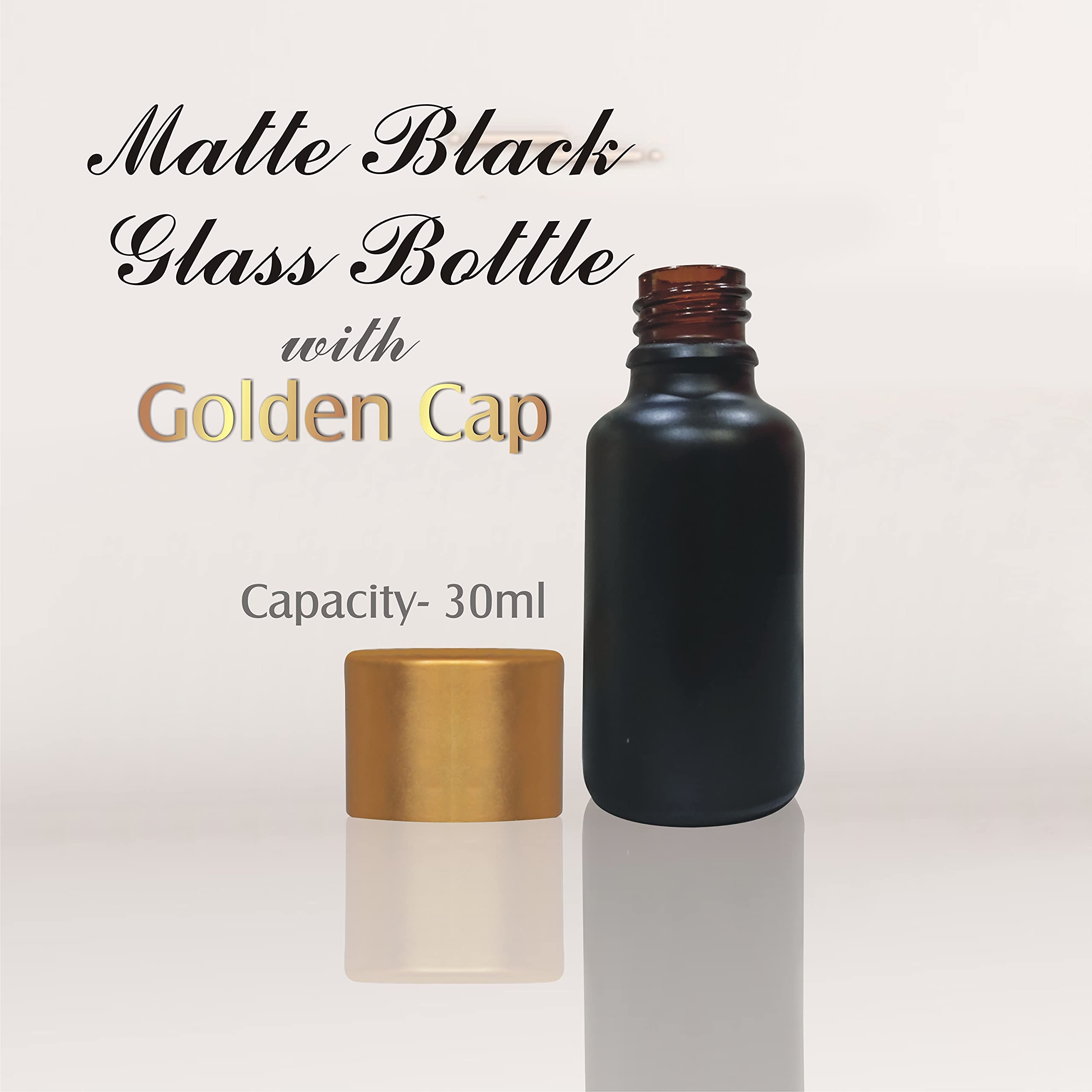 Premium 30ml Empty Glass Bottles with Gold Metal Cap - Ideal for Essential Oils, Perfumes, Serums & DIY Beauty Products (Pack of 3) - Perfect for Home Spa, Aromatherapy & Gift Packaging