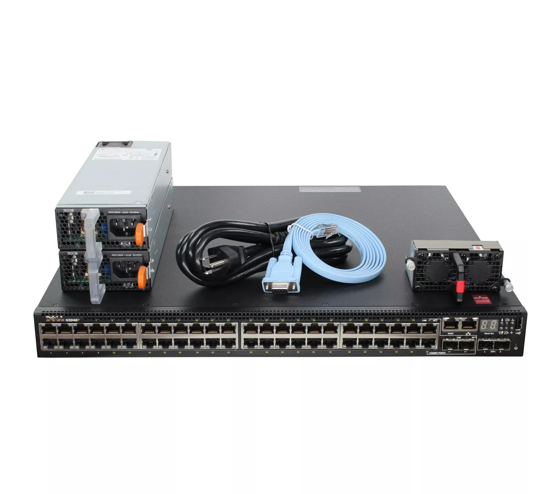 Refurbished Dell N3048P 48-Port Gigabit PoE+ Switch with 2 SFP+ Ports, Layer 3, Dual PSU - Ideal for Business Networks, Data Centers & High-Performance Office Environments