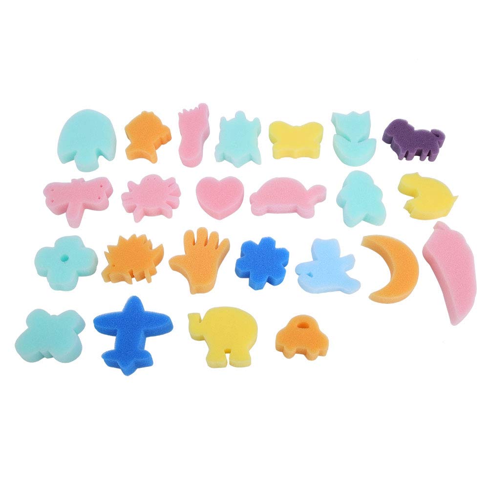 39Pcs Kids Paint Brushes Set - Mini Washable Sponge Brushes, Rollers & Animal Stampers for Toddler Art Projects - Perfect for Classroom, Birthday Parties & DIY Home Crafts