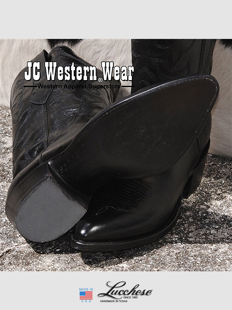 Lucchese G9602.24 Men's Classic Black Buffalo Skin Cowboy Boots - Size D | Western Style, Comfortable & Durable for Rodeo, Country Music Festivals & Everyday Wear