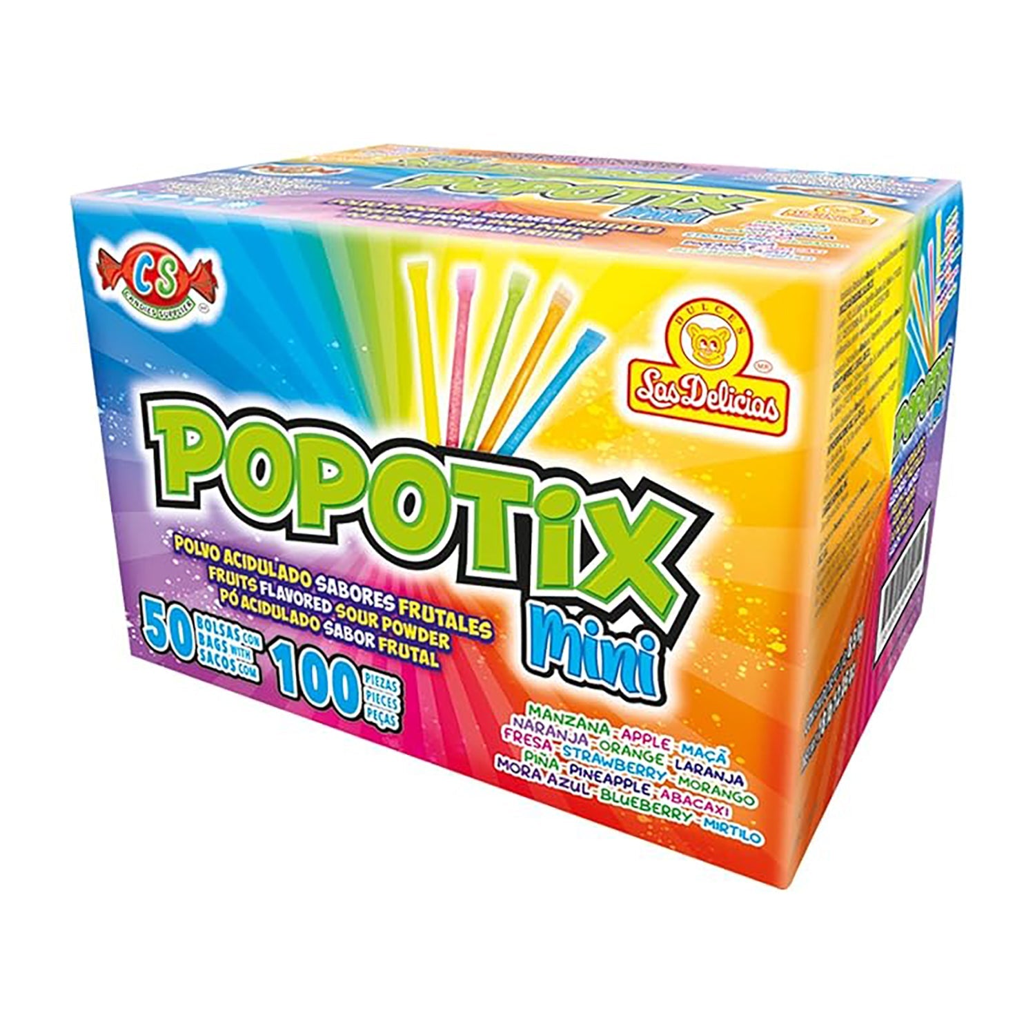 Las Delicias Popotix Mini Candy Straws | 100 Count Resealable Bag | Perfect for Party Favors, Classroom Treats & Snack Time