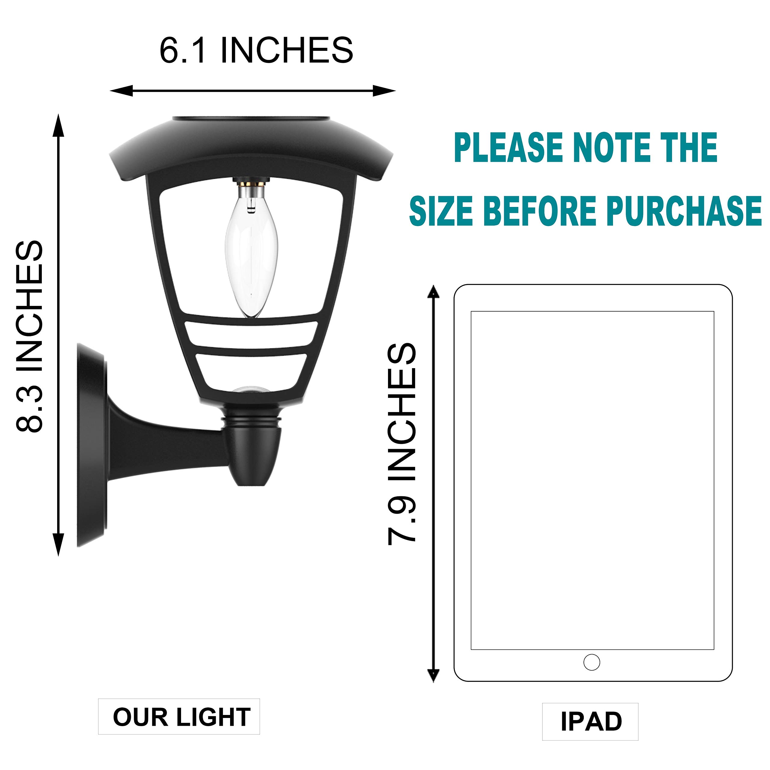 MAGGIFT 2 Pack Solar Powered Outdoor Wall Lantern - 10 Lumen LED Edison Bulb, Warm White Solar Lights with Wall Mount Kit, No Wiring Required - Perfect for Patio, Garden, Porch & Pathway Lighting