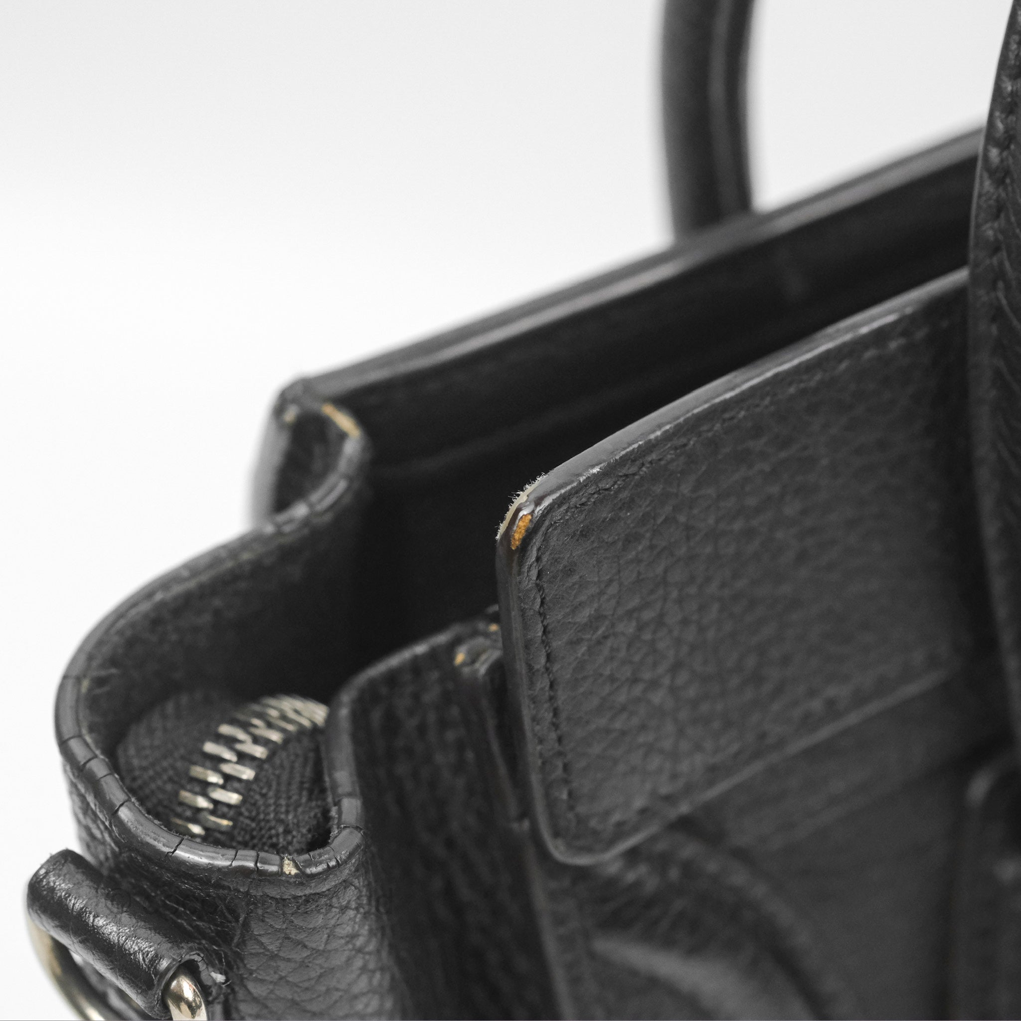 Celine Nano Luggage Bag in Black Drummed Calfskin Leather - Perfect for Work, Travel & Everyday Luxury Handbag