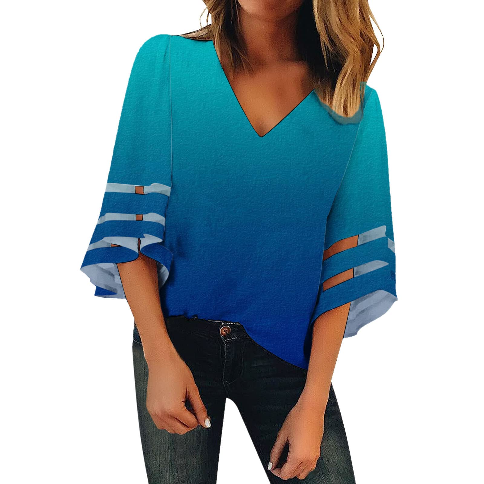 Women's Casual Long Sleeve V-Neck Tunic Tops for Fall & Spring 2024 | Comfortable Blouse for Work, Date Night & Everyday Wear