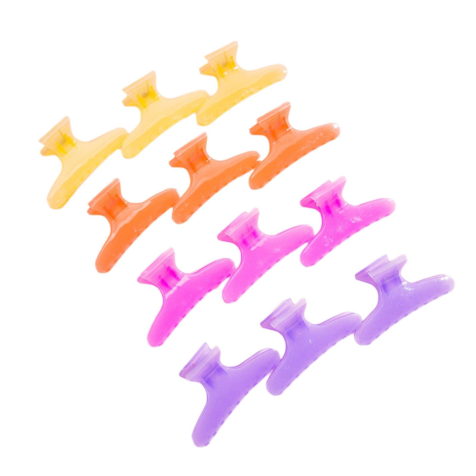SM SunniMix 12Pcs Sectioning Clips - Butterfly Hair Clips for Styling & Skincare | Non-Slip Hair Holders for Salon, Makeup & Facial Care