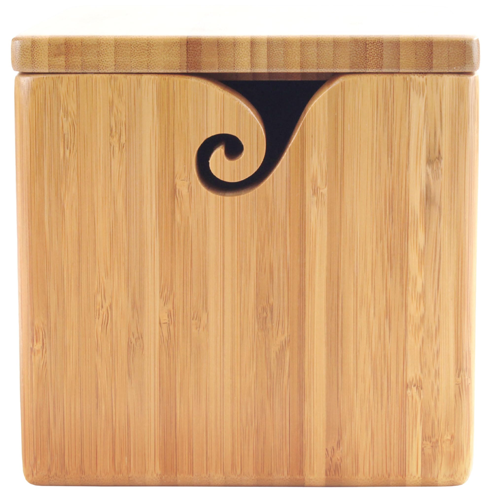 JubileeYarn Bamboo Yarn Bowl with Lid - Premium Knitting & Crochet Accessory Organizer - Carbonized Brown - 1 Box - Perfect for Crafting, Knitting Projects & Yarn Storage