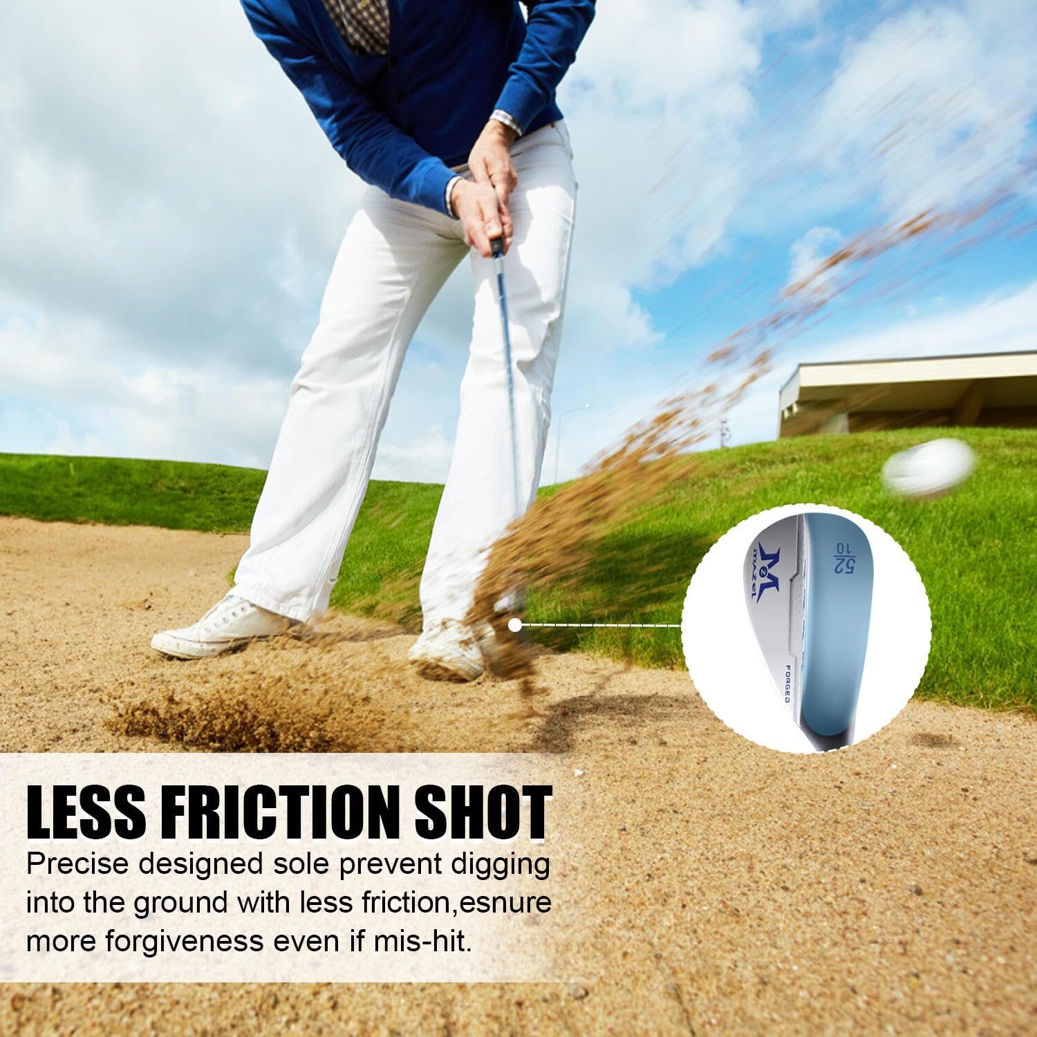 MAZEL Forged Golf Sand Wedge, Gap Wedge, Lob Wedge for Men - 48/52/54/56/58/60 Degree Right Hand Golf Club with Milled Face for Maximum Spin Control | Perfect for Bunker Shots, Approach Shots & Short Game Improvement