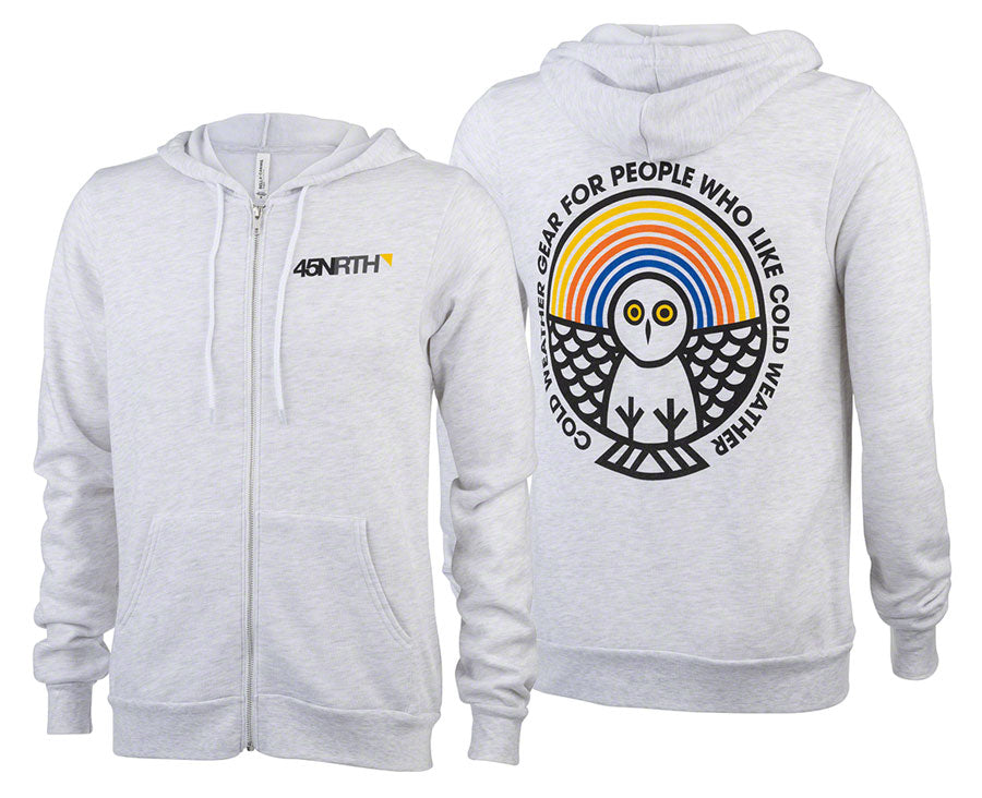 45NRTH Winter Wonder Zip Up Hoodie - Unisex, Ash, X Large - Warm & Water-Resistant Fleece Jacket for Cold Weather Hiking & Outdoor Activities