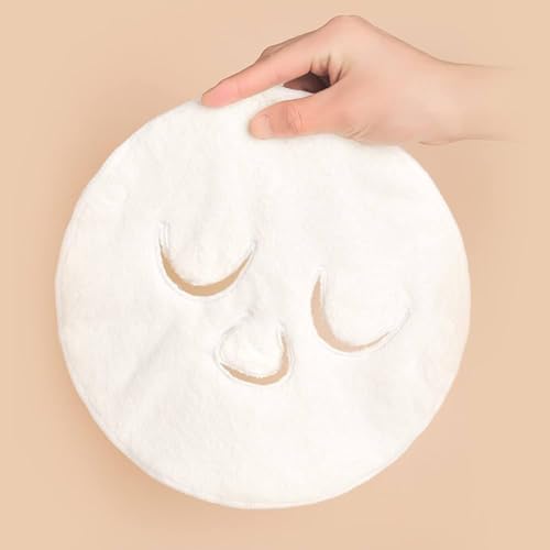 ATETO Hot & Cold Facial Compress Mask - Soft, Absorbent & Moisturizing Face Steamer Towel for Skin Care - Thickened Coral Weave, Gentle Fit (Pack of 1) - Perfect for Spa, Relaxation & Skincare Routine