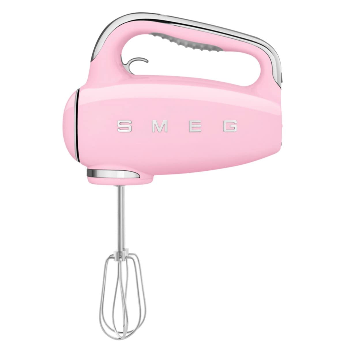 SMEG Pink Retro 50s Style Electric Hand Mixer - Includes Dough Hooks, Beaters & Whisks - Perfect for Baking Cakes, Cookies & Whipping Cream at Home