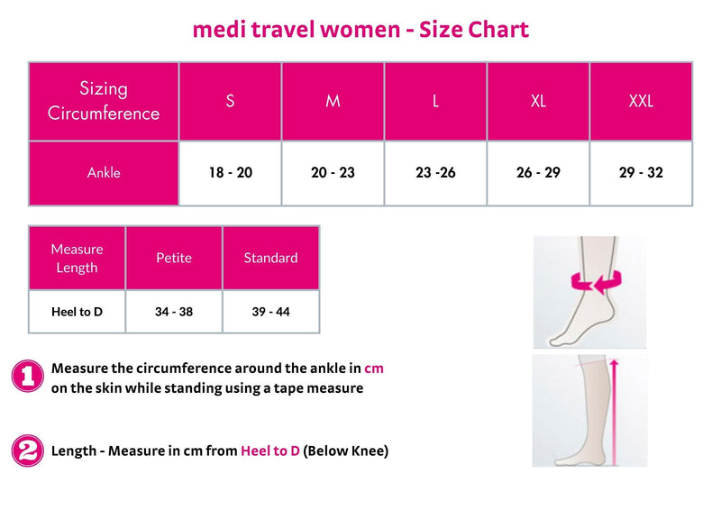 Medi Women's Travel Socks - Comfortable Compression Socks for Airplane, Long Flights & Road Trips - Perfect for Travelers & Frequent Flyers