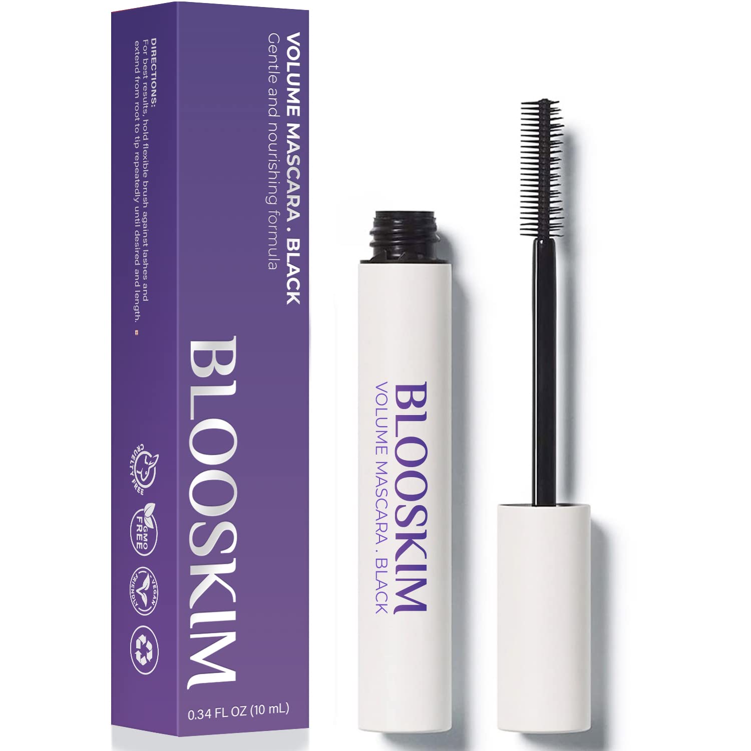 Best Lengthening & Volumizing Mascara for Women Over 60 - Strengthening Prime Mascara for Mature Lashes, Long-Lasting Black Formula (0.24 FL OZ) - Perfect for Everyday Wear, Special Occasions & Sensitive Eyes