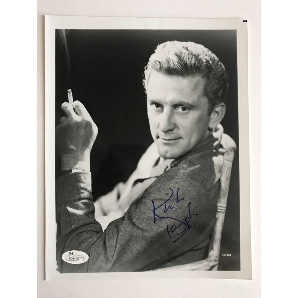Kirk Douglas Signed 8x10 Photo with JSA COA - Authentic Autograph Memorabilia from Ace in the Hole & Detective Story - Perfect for Movie Collectors and Vintage Hollywood Fans