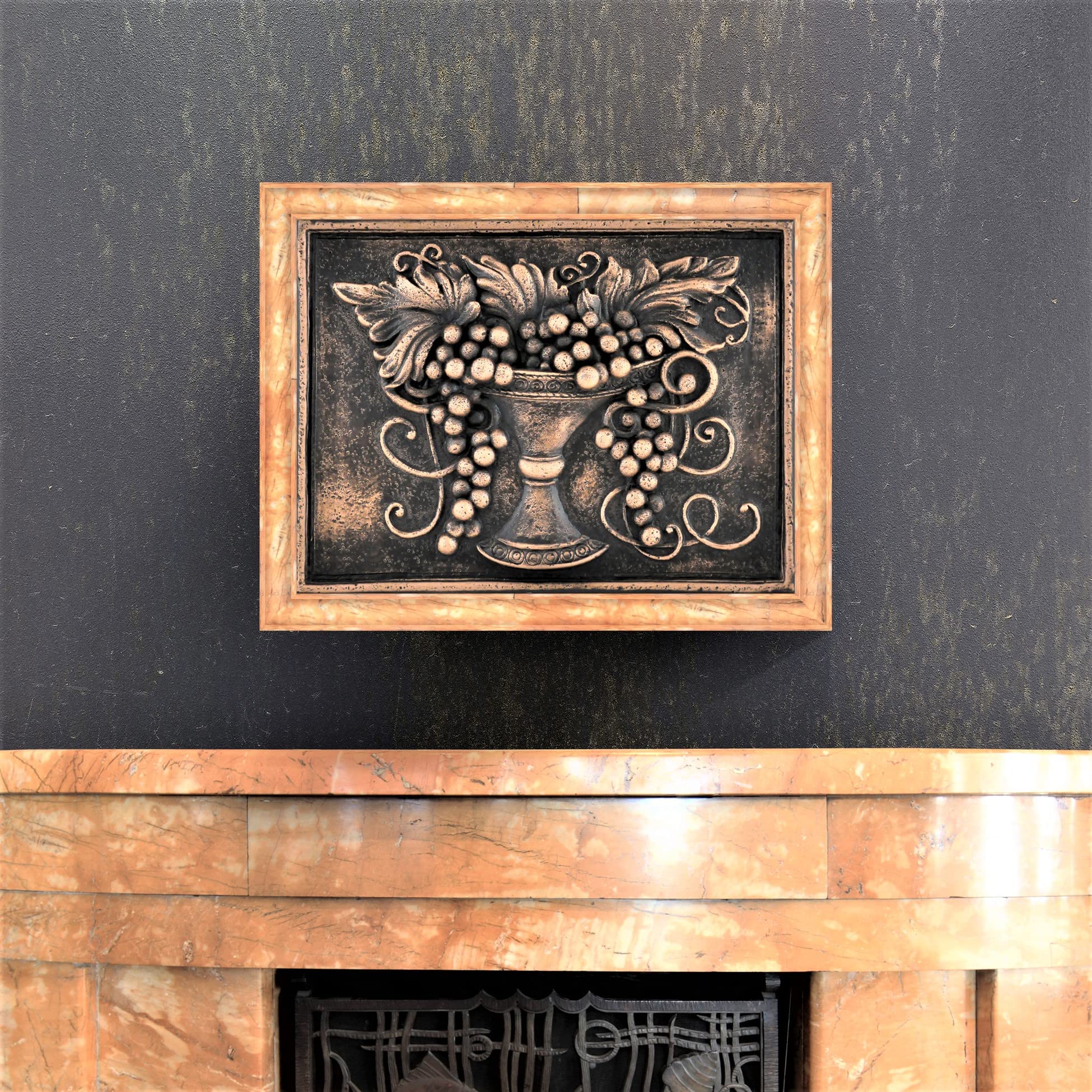 Handmade Oil Rubbed Bronze Matte Finish 12x16 Inch Metal Backsplash Tile - Decorative Mural Plaque for Kitchen Wall, Bathroom, or Living Room (1 Piece per Case)
