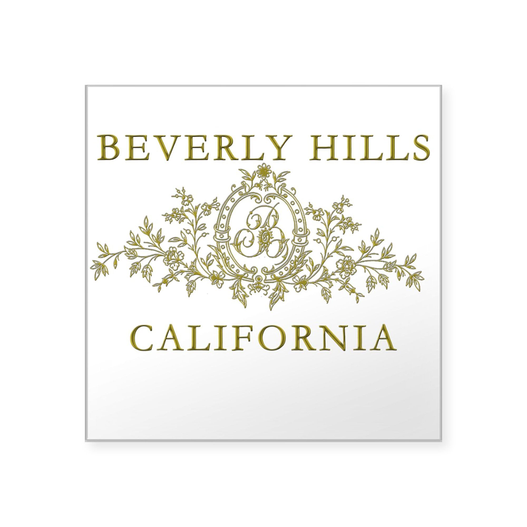 Beverly Hills CA Square Sticker 3x3 Inch - Premium Car Bumper Decal for Cars, Laptops & Water Bottles | Durable Vinyl Sticker for Personalization & Decor