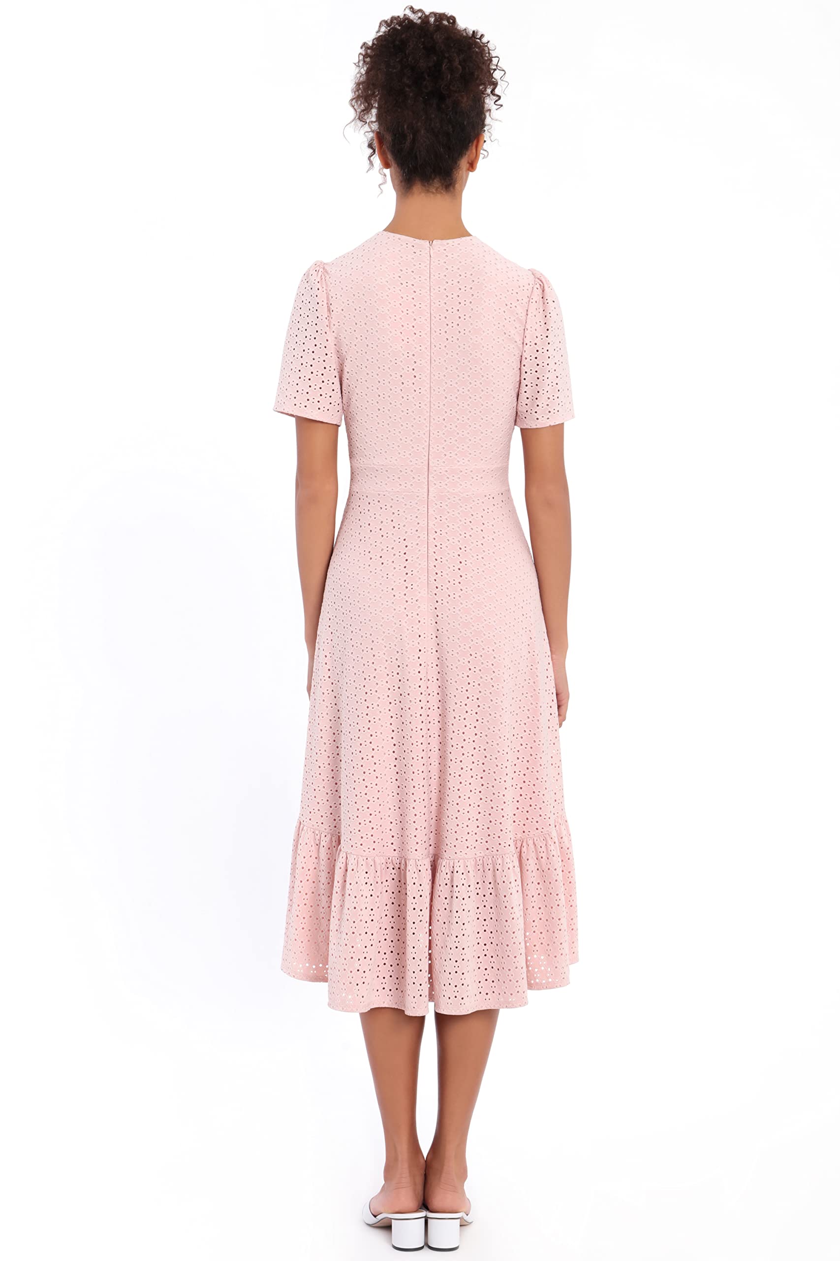 London Times Women's Short Sleeve Ruffle Wrap Dress - Flowy Summer Dress for Casual Outings, Beach Vacations & Date Nights