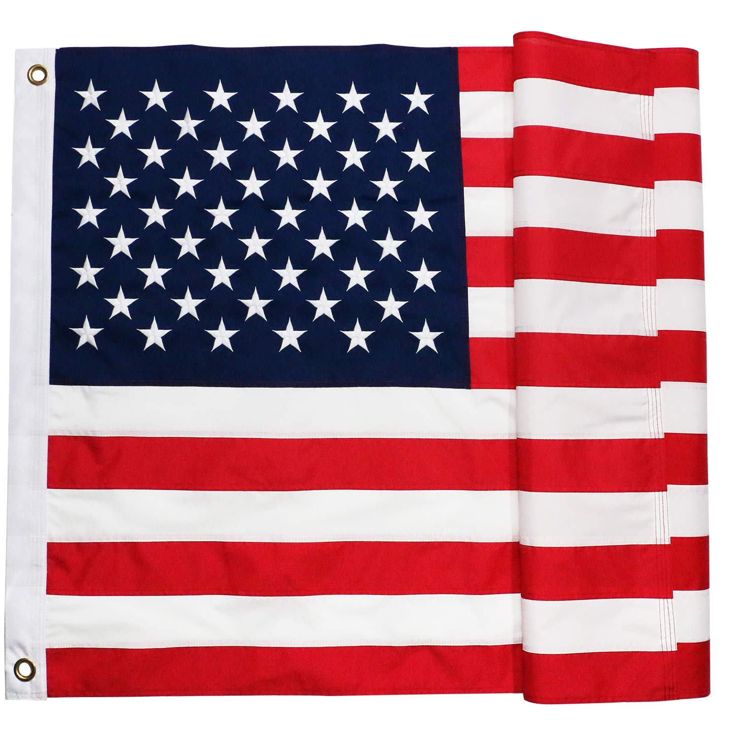 DLORY 3x5 FT Heavy Duty American Flag - USA Made Outdoor Flag with Embroidered Stars & Sewn Stripes, UV Resistant for All Weather - Perfect for Patio, Garden, and Independence Day Decor
