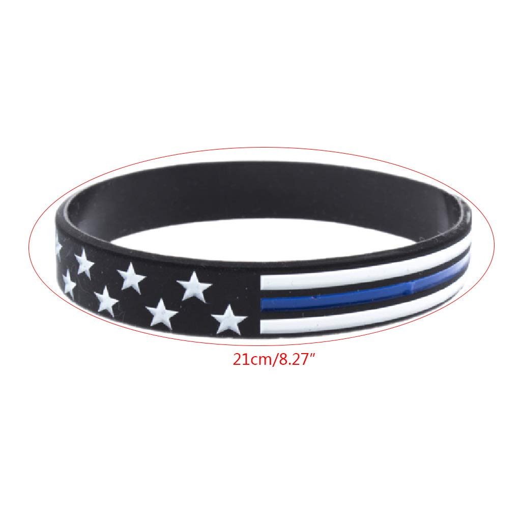 Patriotic USA Flag Silicone Wristband - Thin Red White & Blue Star Bracelet for Men Women - Perfect for 4th of July, Veterans Day & Patriotic Events