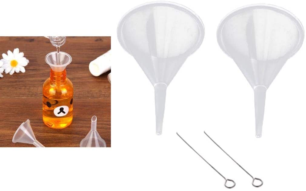 Small Plastic Funnels for Perfume Oil Filling - 40mm Diameter (2 Pack) - Perfect for Essential Oils, DIY Bottles & Small Container Refilling