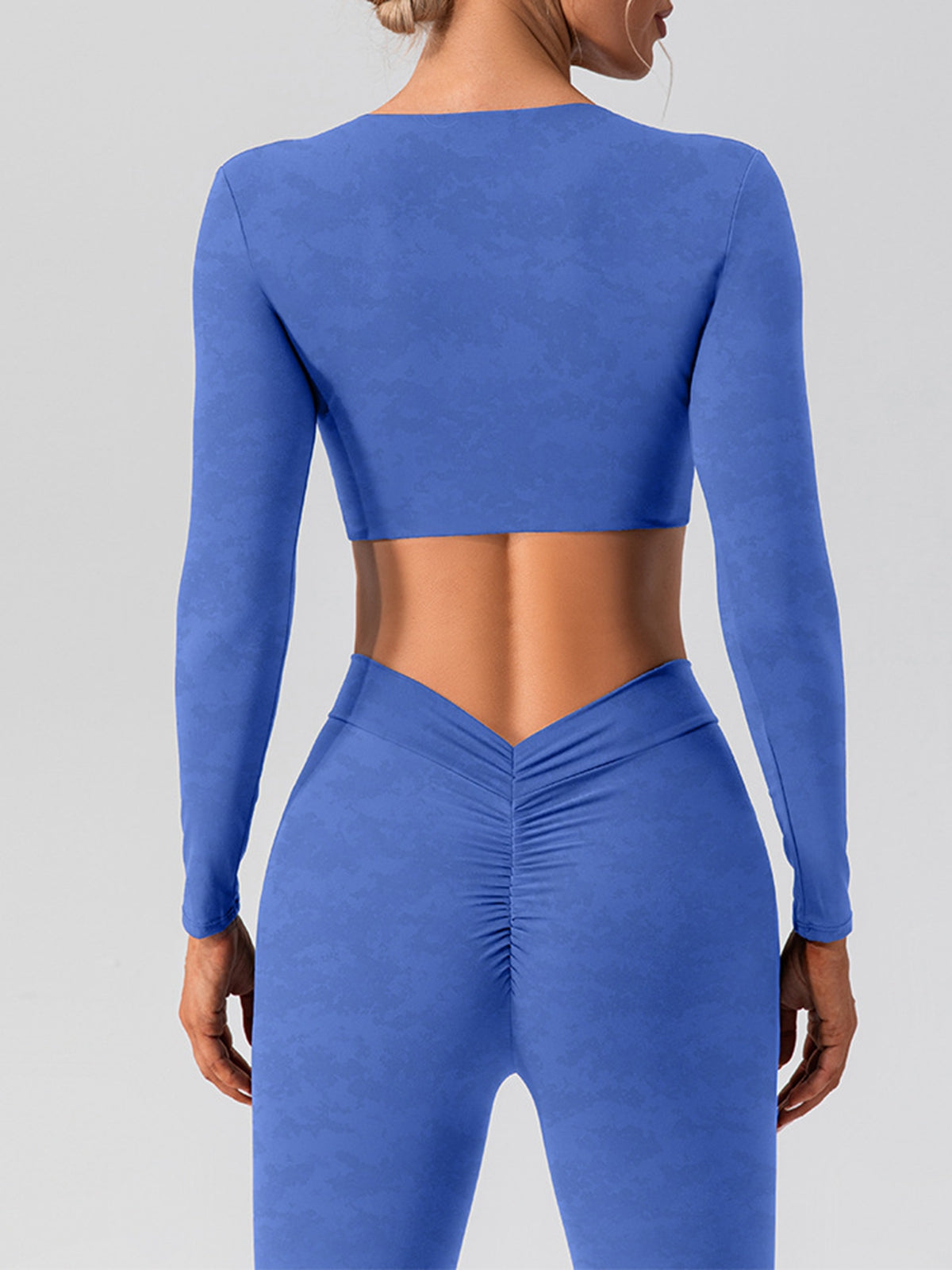 ZASUWA Women's Twist Cross Back Deep V Neck Tracksuit Set - Stylish & Comfortable Workout Outfit for Yoga, Gym & Running