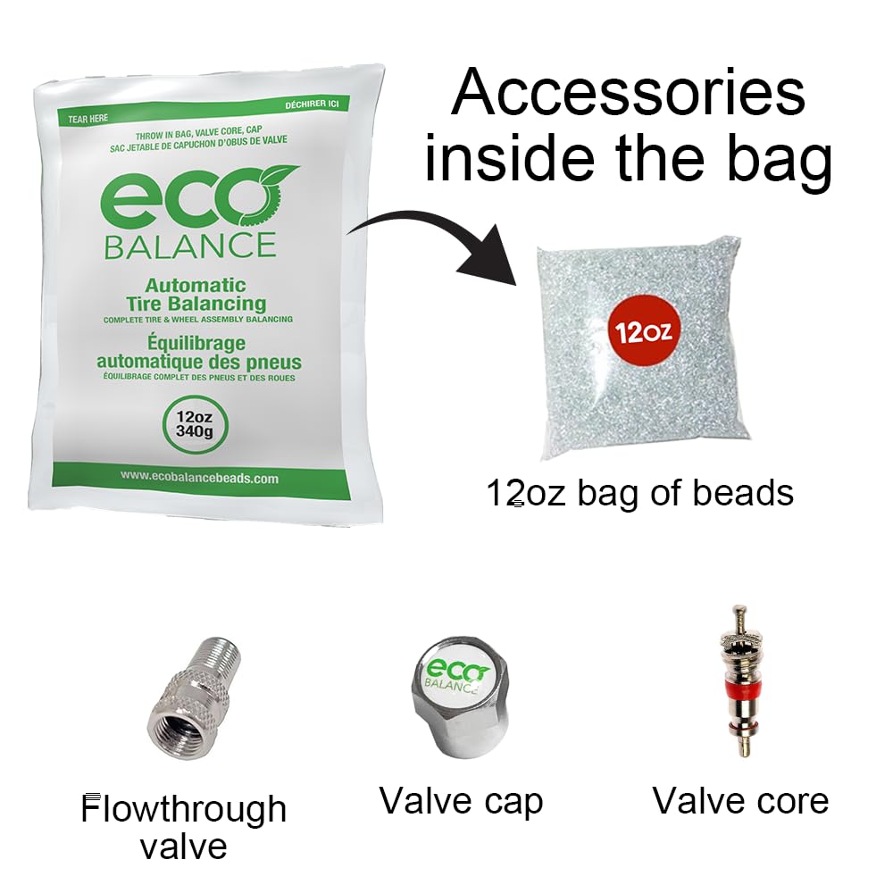 EDIY-12 ECO Tire Balance Beads - 12oz DIY Wheel Balancing Kit (48oz Total) for Smoother Ride on Cars, Trucks & RVs