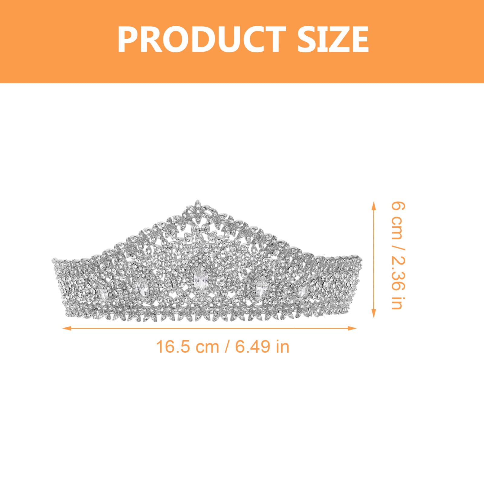 FRCOLOR Rhinestone Bridal Crown - Elegant Wedding Tiara Headpiece for Bride, Baroque Headdress, Masquerade & Forehead Jewelry | Perfect for Weddings, Prom, Pageants & Special Occasions