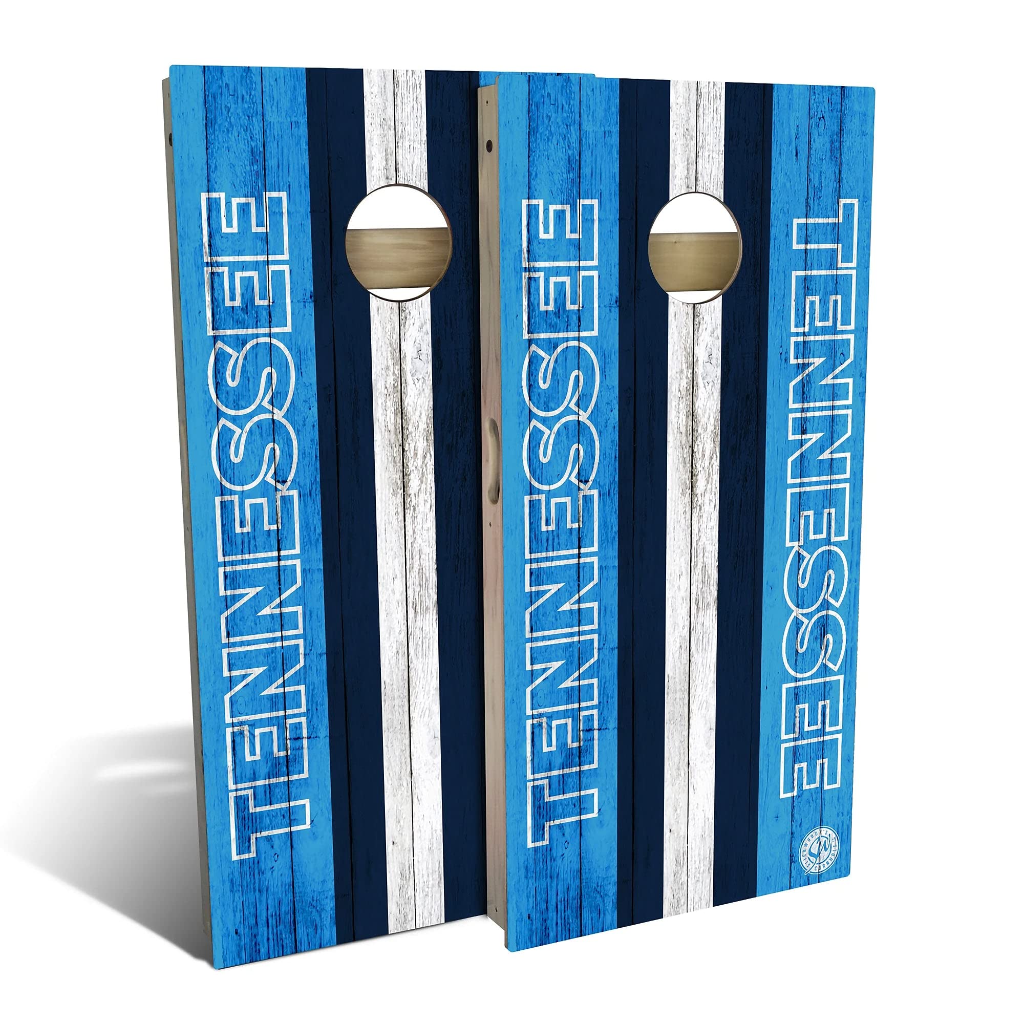 Tennessee City Themed Football Cornhole Board Set - Premium 2 Boards & 8 Bags - Multiple Sizes & Accessories - Perfect for Tailgating, Backyard Parties & Game Nights