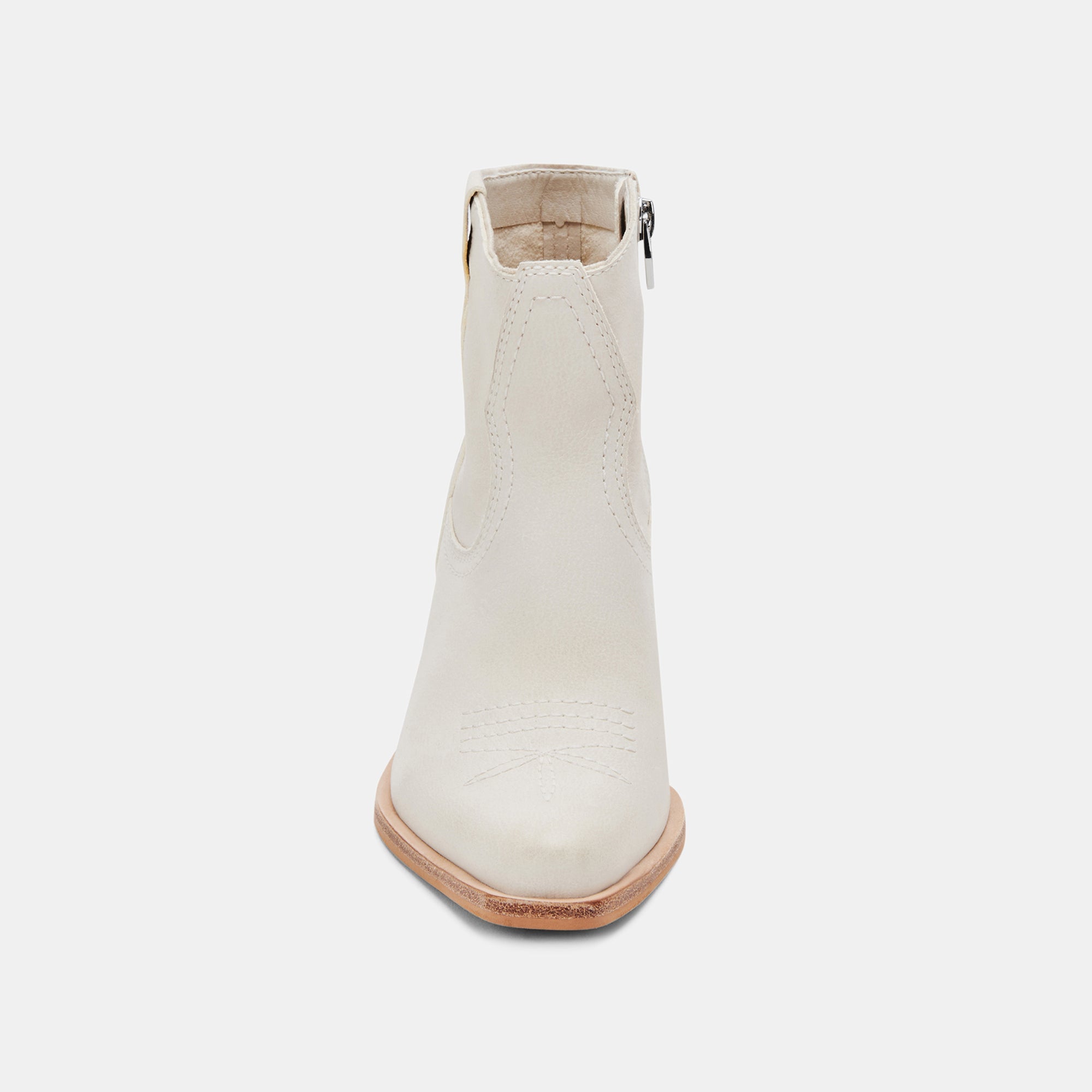 SILMA Women's Booties in Ivory Nubuck Leather - Comfortable Ankle Boots for Fall & Winter | Casual & Dressy Footwear for Work, Date Night & Everyday Wear