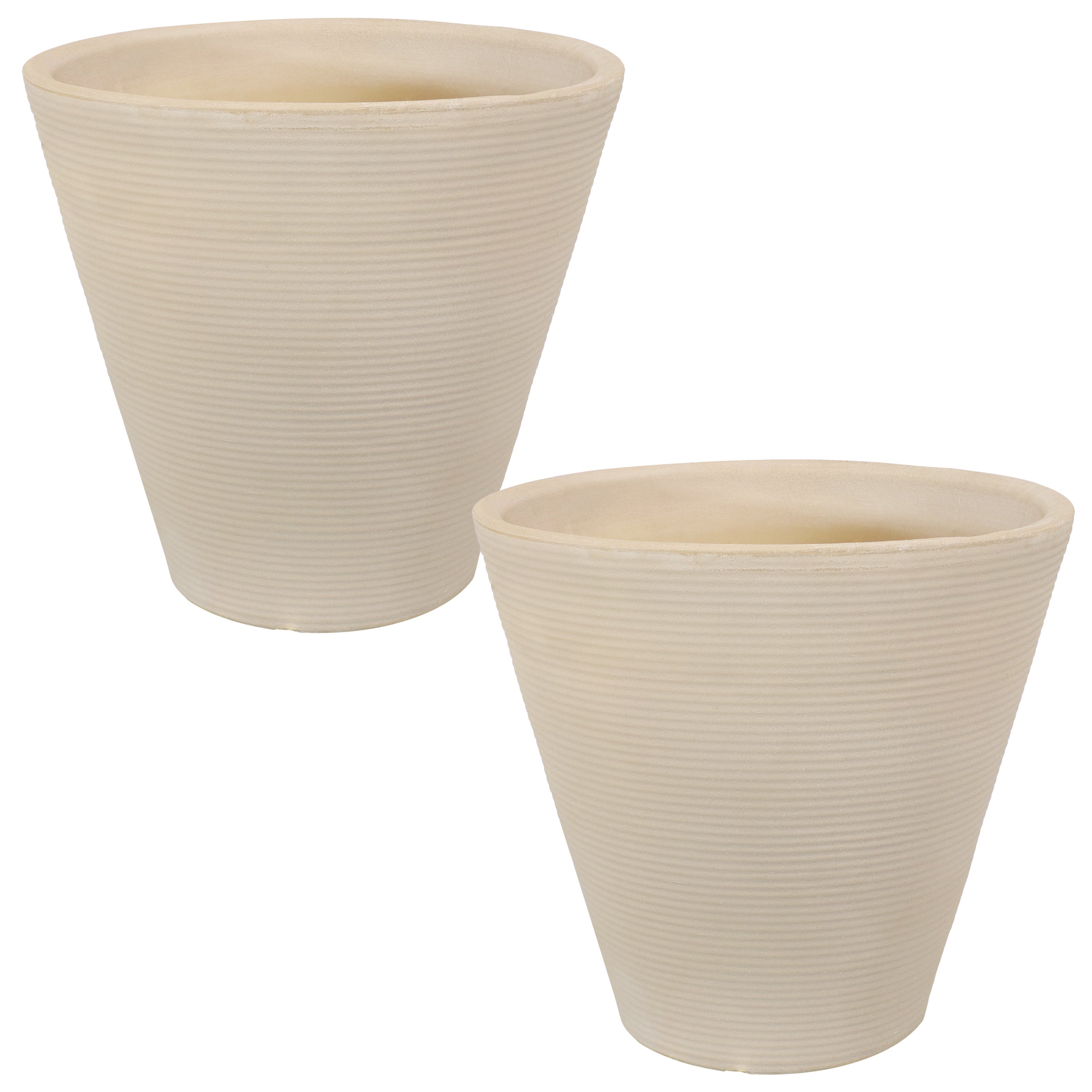 Sunnydaze Walter Outdoor Planter - Antique White 15.5 Inch - Decorative Garden Flower Pot for Patio, Porch & Backyard Decor