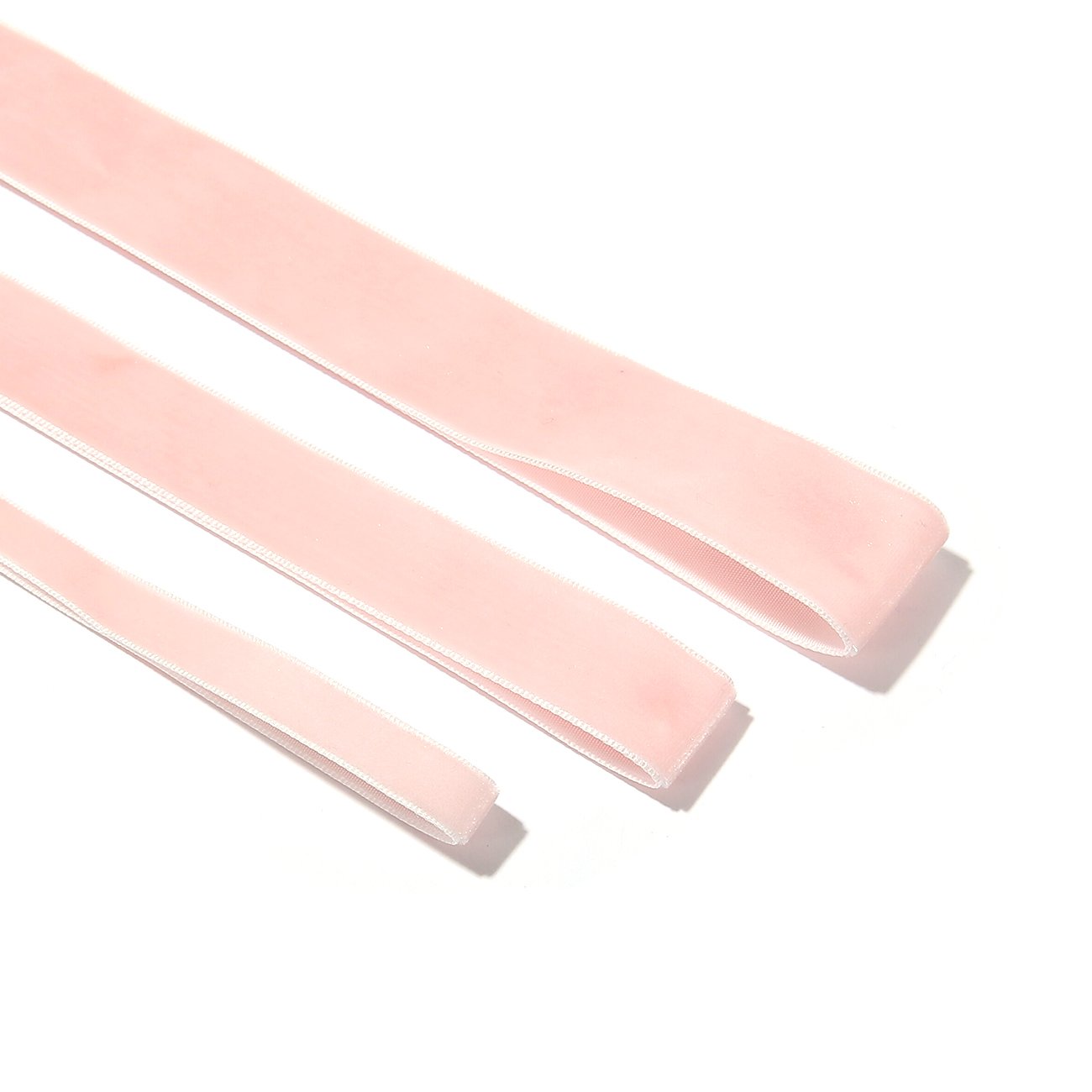 Premium Velvet Ribbon - Soft & Luxurious Bridal Wedding Decoration, French Velour Ruban, 33 Colors (Peach, Flesh, Pink) - 5m x 19mm - Great for DIY Crafts, Gift Wrapping & Party Decorations