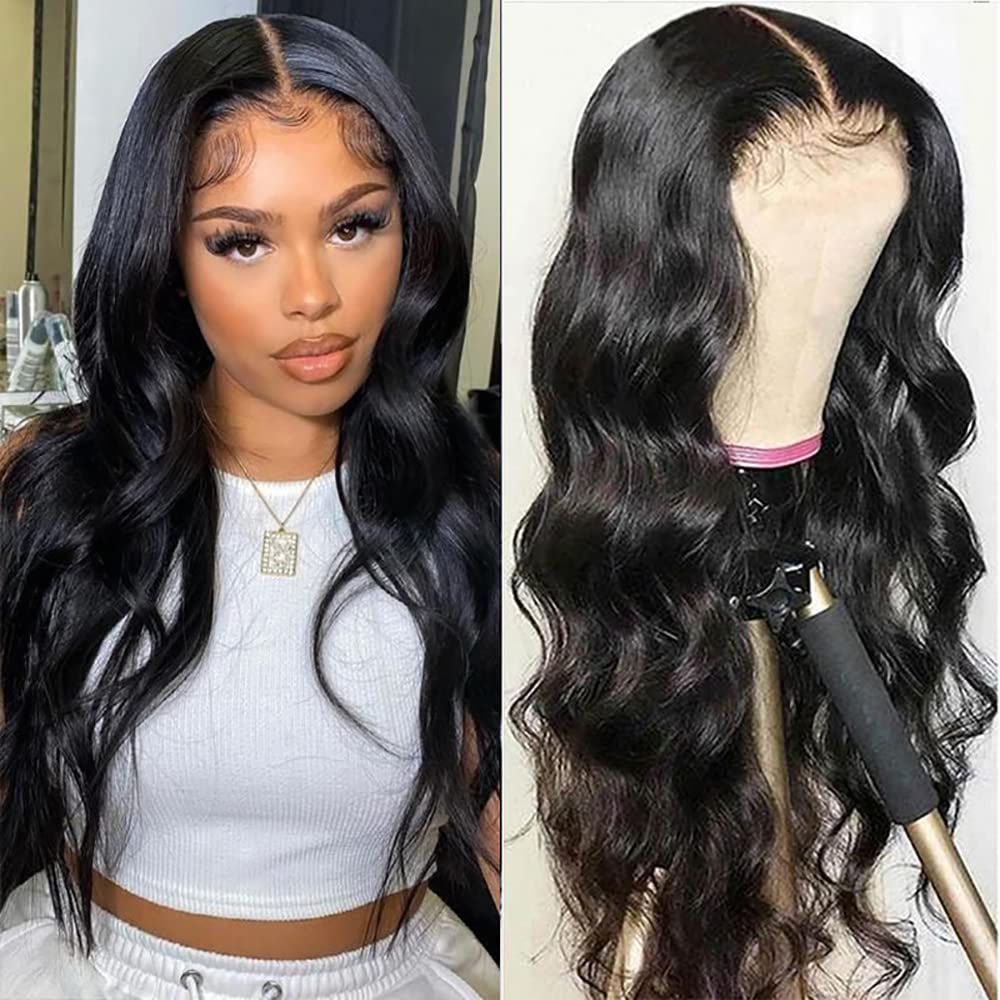 13X6 HD Lace Front Human Hair Wigs - Brazilian Virgin Body Wave Wig with Baby Hair & Pre-Plucked Hairline for Black Women | 180% Density, Natural Color, 14 Inch Length | Perfect for Daily Wear, Parties, Weddings & Special Occasions