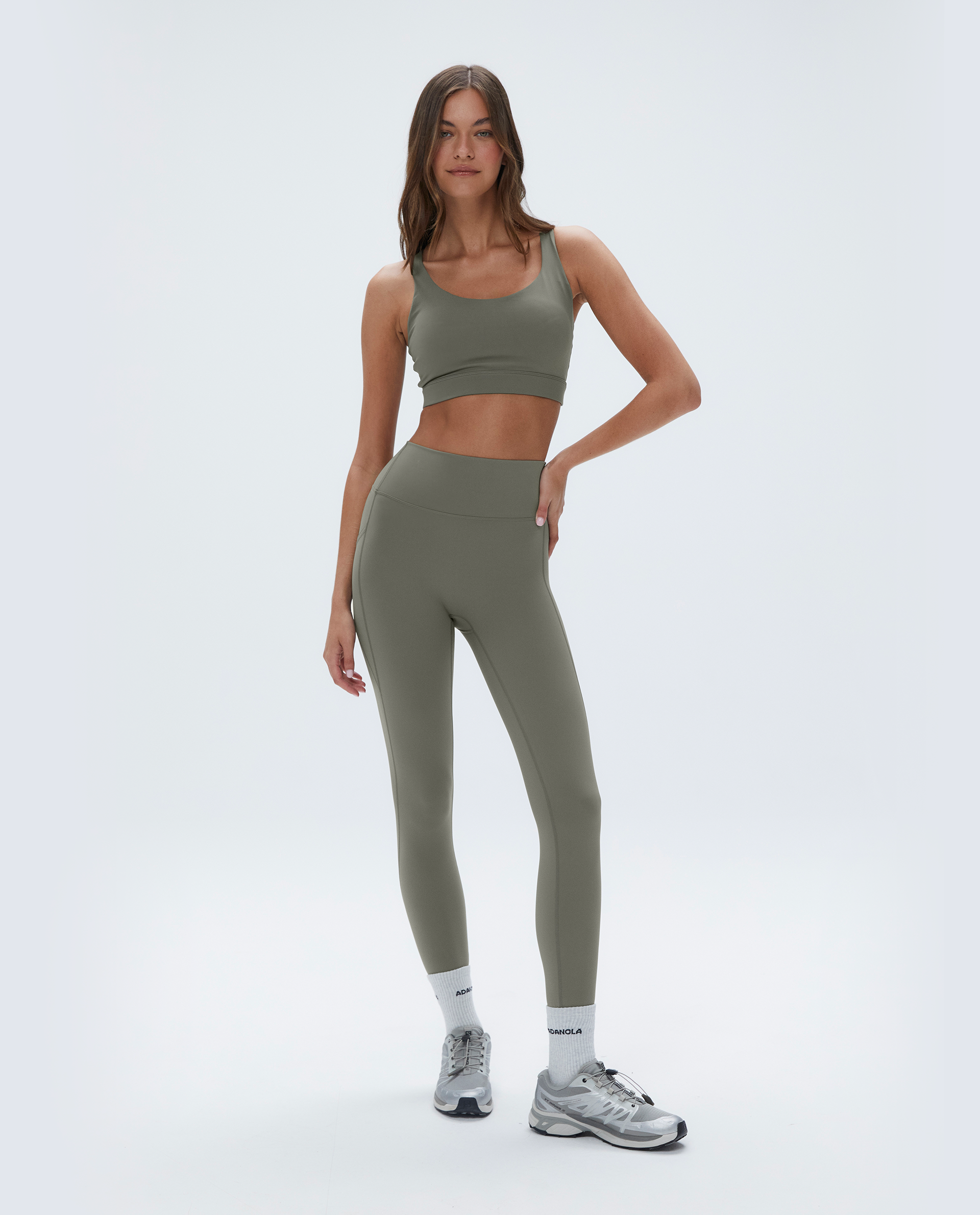 Ultimate Pocket Leggings for Women - High Waisted Yoga Pants with Pockets - Olive Green - Comfortable Workout & Lounge Wear for Running, Gym, Travel & Everyday Use