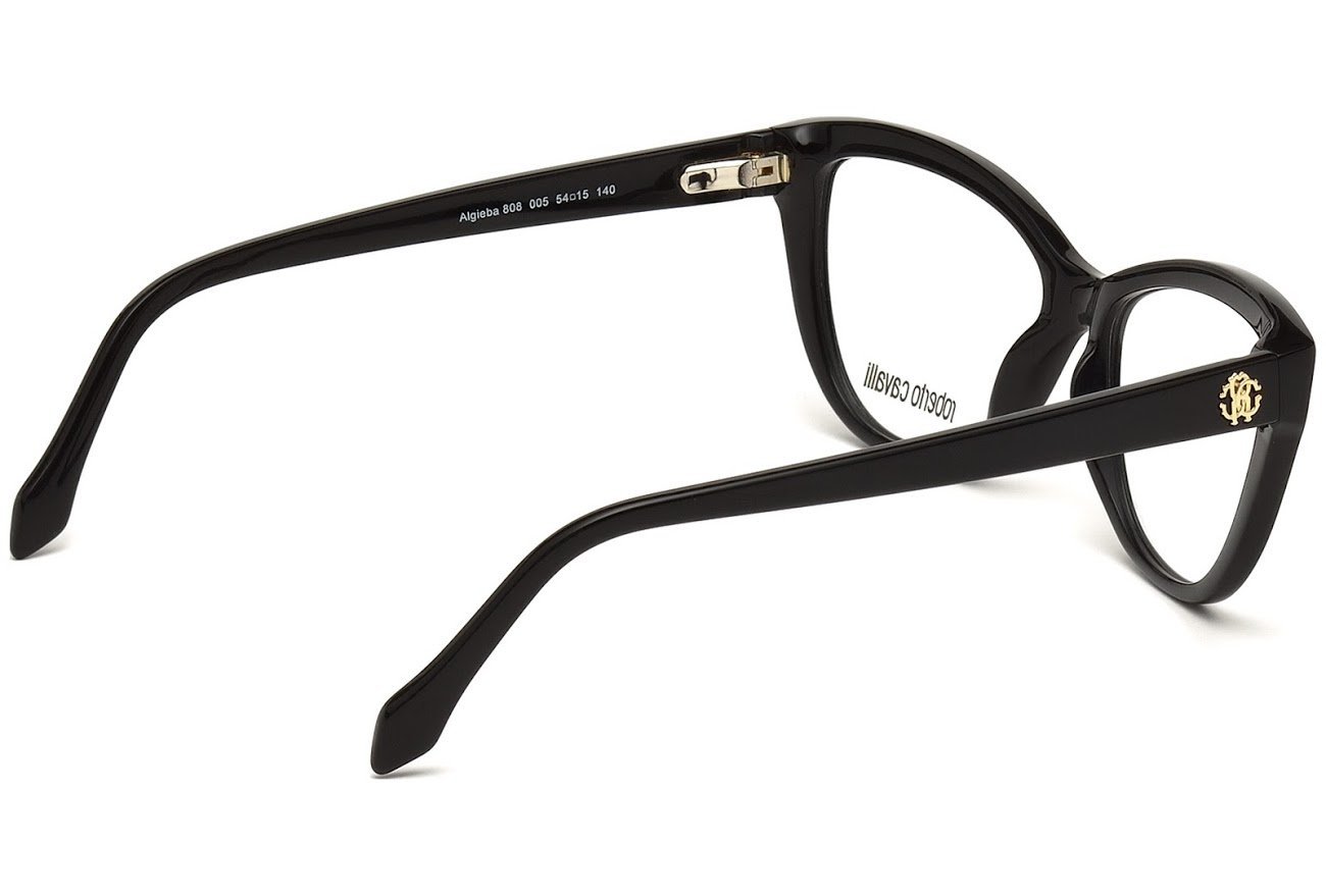 Roberto Cavalli RC0808 Women's Black Acetate Sunglasses 54mm | Fashionable & UV Protection for Outdoor Activities, Beach, and Driving