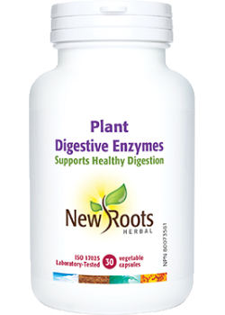 New Roots Plant Digestive Enzymes 500mg - 30 Vegan Capsules for Digestion Support | Helps with Bloating, Gas & Nutrient Absorption | Ideal for Vegan & Vegetarian Diets