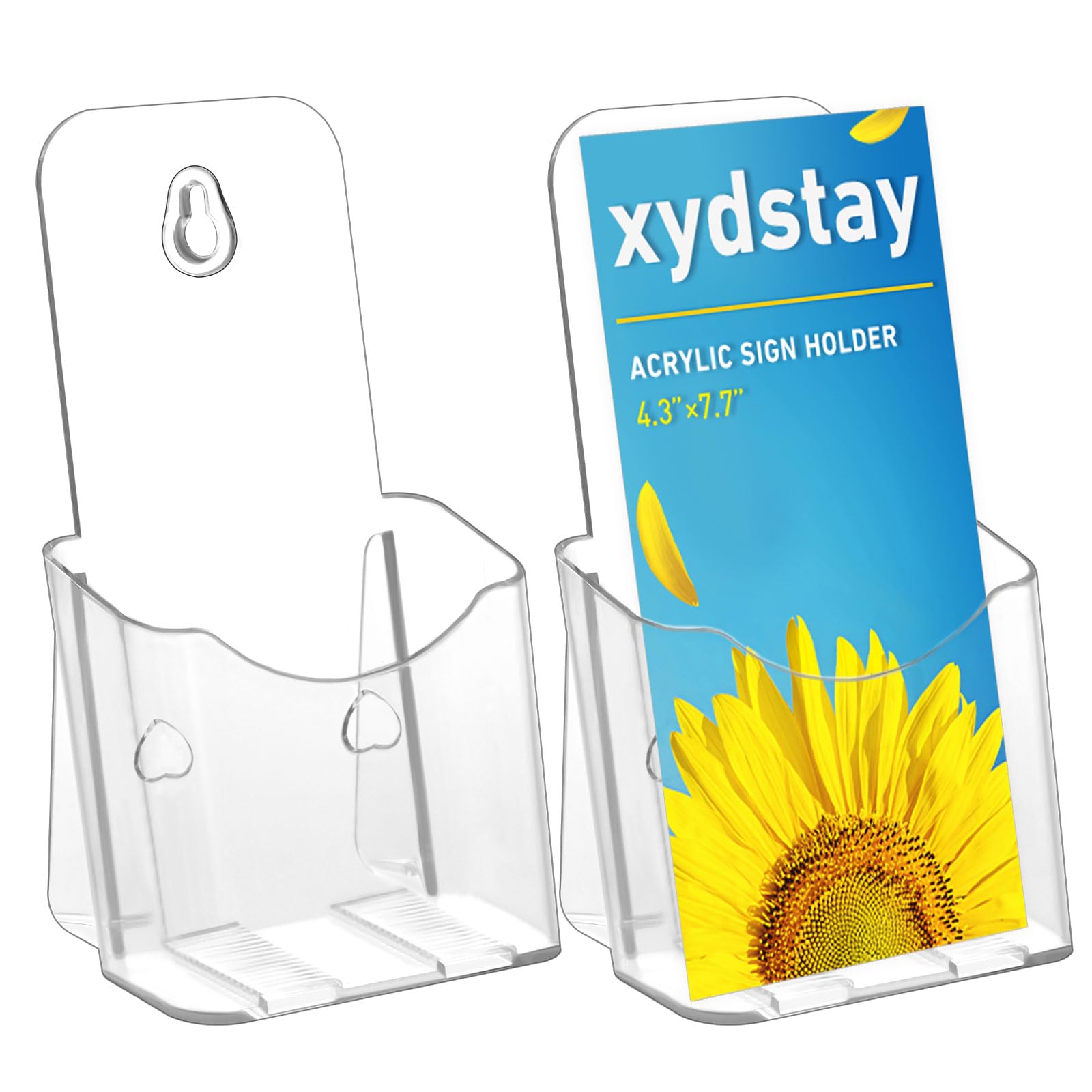 4x9 Inches Clear Acrylic Brochure Holder - Slant Back Design for Flyers, Pamphlets & Signs | Durable Plastic Table Display Stand for Office, Home & Store | 2 Pack | Perfect for Menus, Promotions & Information Displays