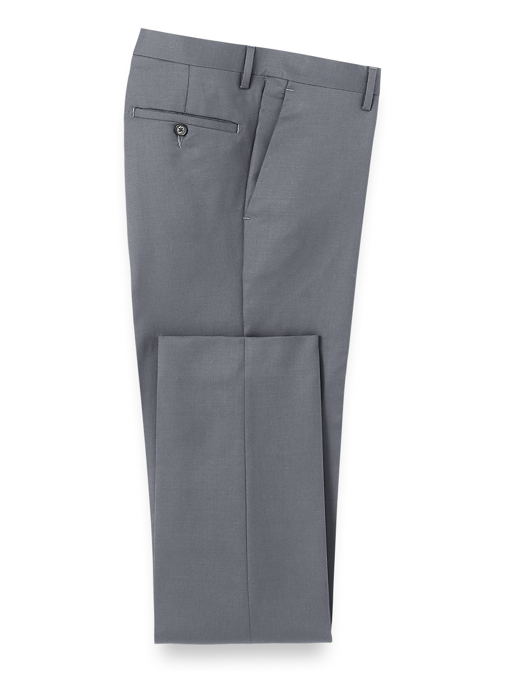 Premium Wool Gabardine Flat Front Dress Pants for Men - Classic Grey Office Trousers | Business Formal Attire, Workwear & Professional Occasions