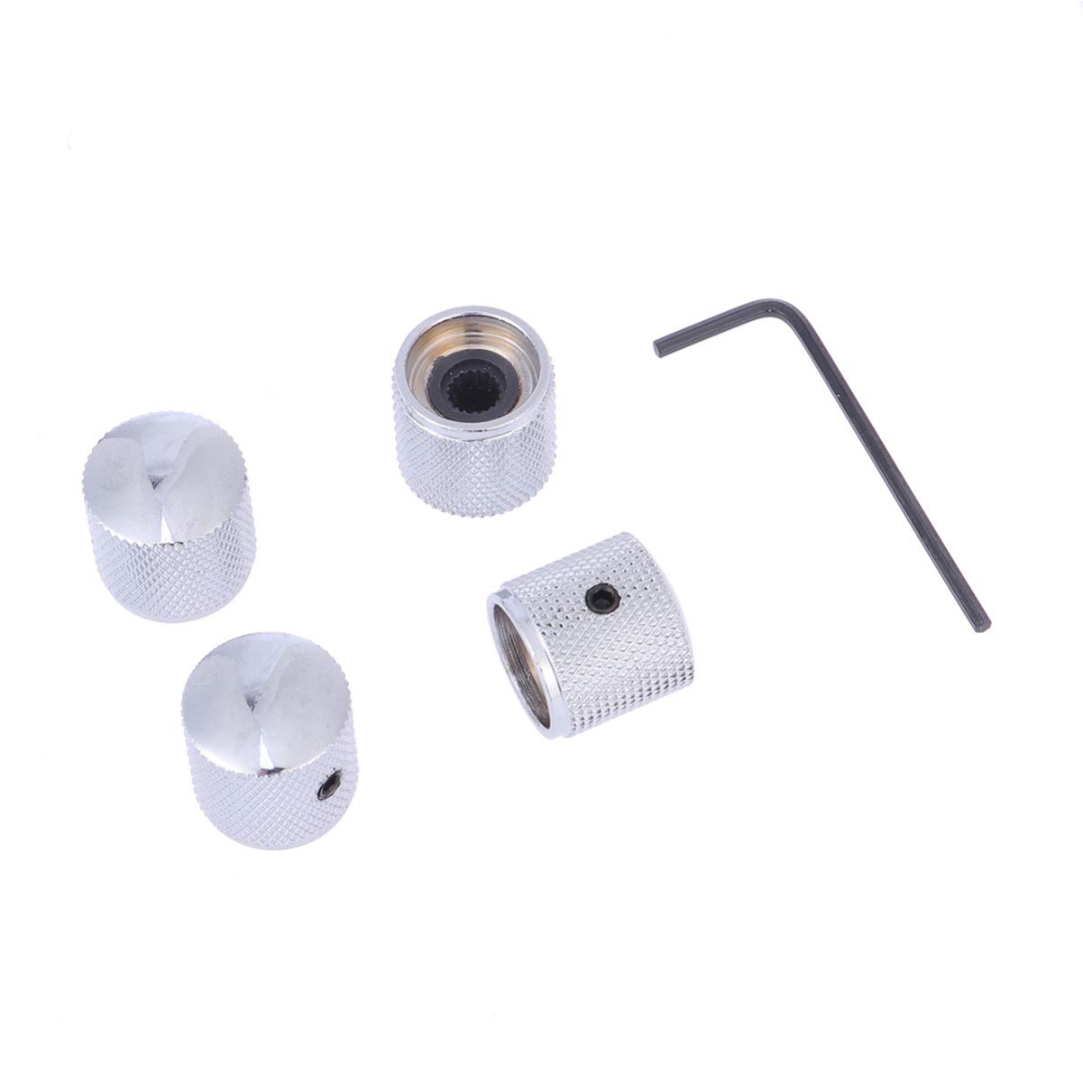 Healifty 5-Piece Electric Guitar Volume & Tone Control Knobs Set - Metal Dome Knobs with Keys & Screws for Electric Guitar or Bass (Brass) | Perfect for DIY Guitar Repair & Customization