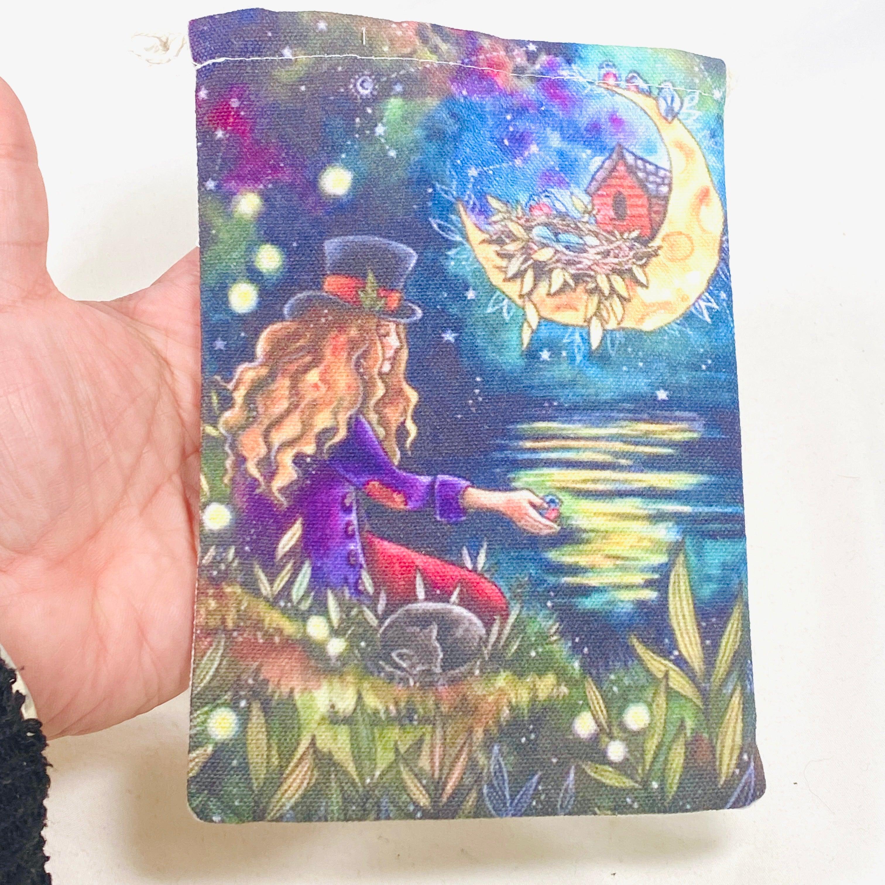 Premium Canvas Drawstring Bag for Tarot Cards - Perfect for Night Readings & Card Storage | Durable Tarot Pouch for Witches, Psychics & Spiritual Practitioners