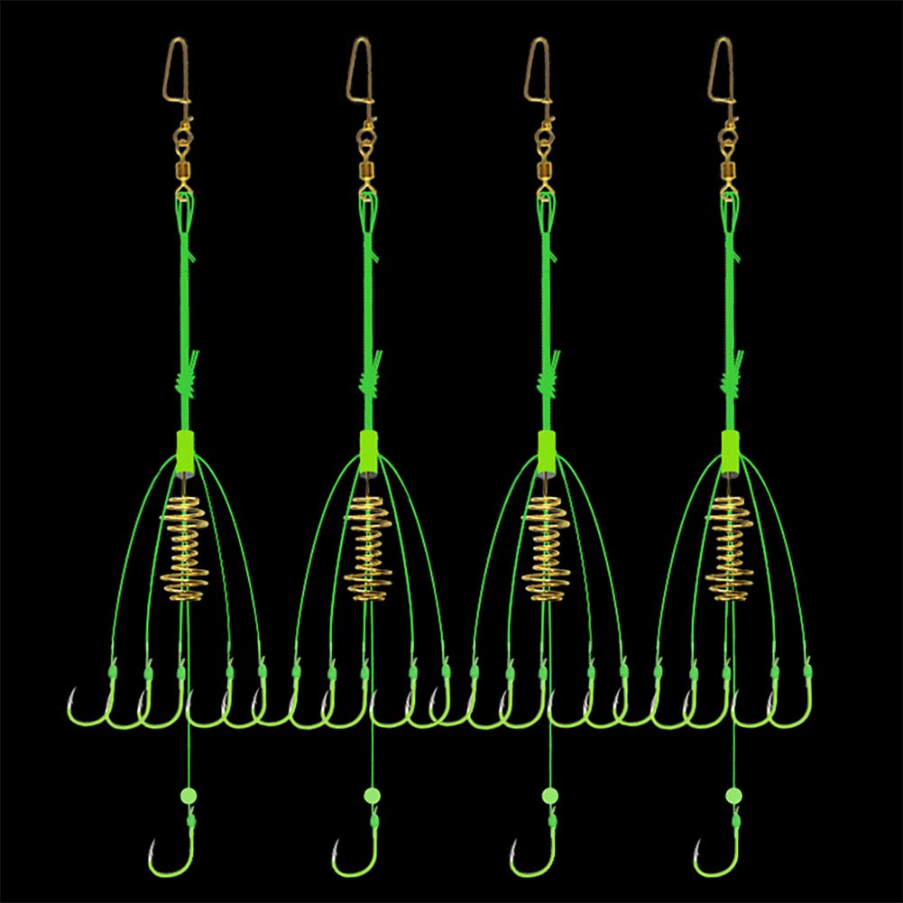 **Dyxssm Carp Fishing Feeders Bait Fishing Hooks with Spring – Pack of 4 – Durable & Strong for Freshwater & Lake Fishing**    **Perfect for Carp Angling, Baiting, and Bottom Fishing – Ideal for Beginners & Professionals**