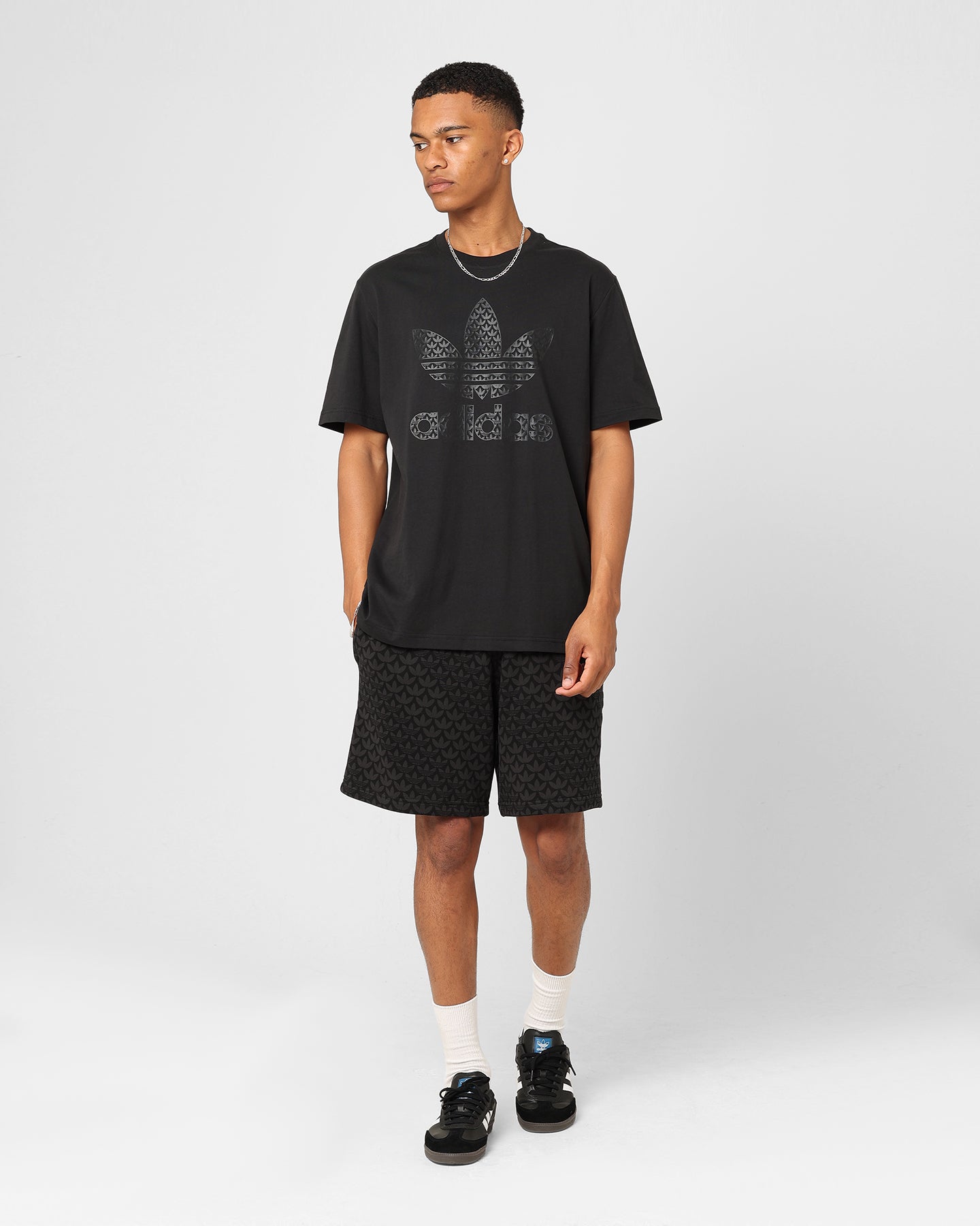 Adidas Adicolor Graphics Monogram T-Shirt for Men - Black Cotton Casual Tee for Streetwear & Everyday Outfits