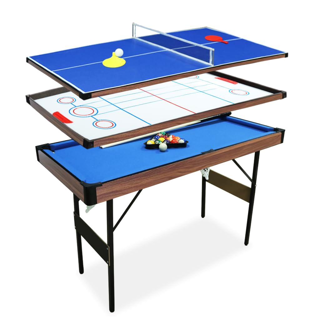 Vocheer Multi Combo Game Table - 4-in-1 Hockey, Billiards, Table Tennis & Board Game Table for Adults & Teens - Perfect for Game Rooms, Basements & Family Entertainment