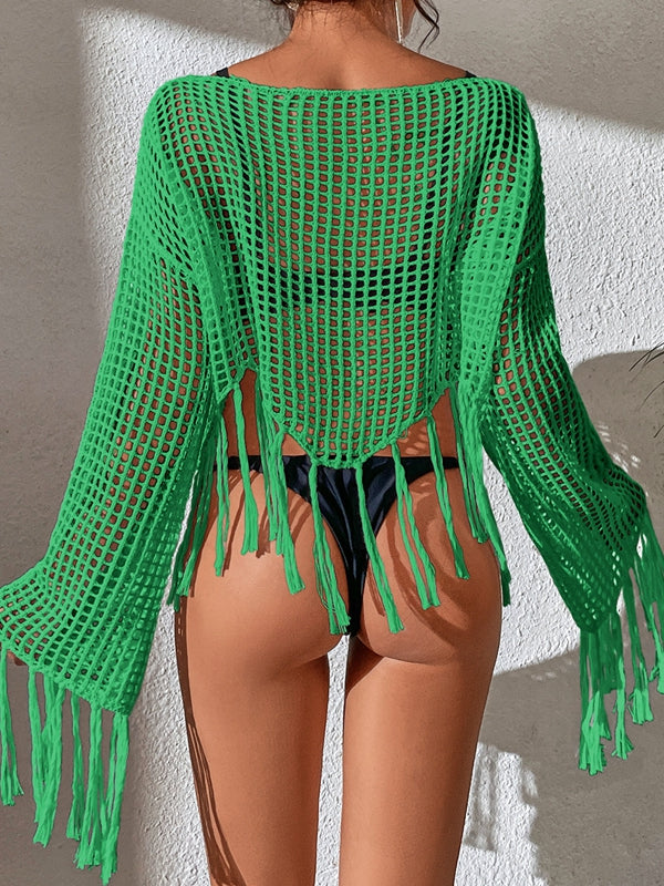 ZASUWA Women's Sexy Fishnet Bikini Cover Up - Sheer Mesh Beachwear for Pool Party & Summer Vacation