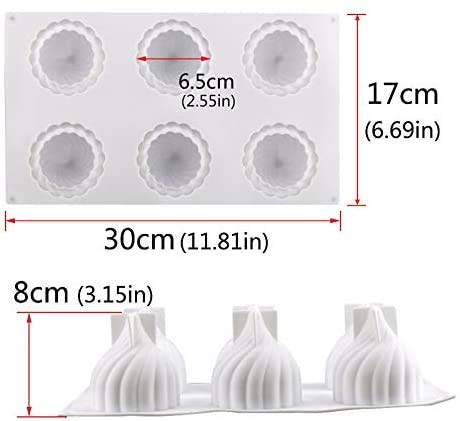 3D Silicone Baking Molds for Mousse Cake, Pastry, Truffle, Pudding, Jelly & Cheesecake - Onion Shape 6-Cavity Dessert Molds | Perfect for Home Baking, Party Treats & Professional Pastry Making