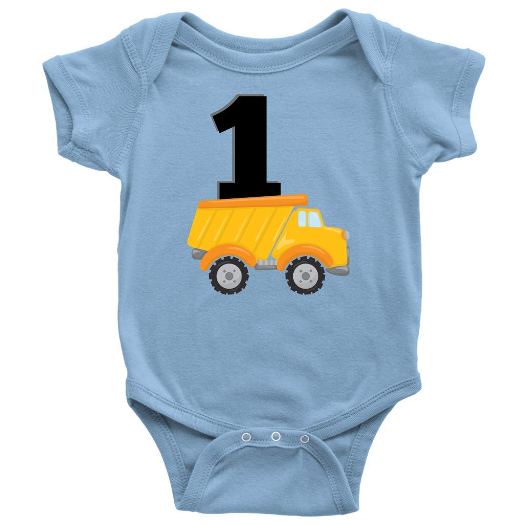 1st Birthday Boy Dump Truck Outfit - Cute Construction Onesie for Toddlers