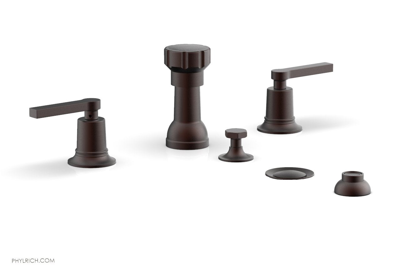 HEX MODERN 4-Hole Bidet Faucet Set with Lever Handles - Matte Black Finish - Model 501-61 - Perfect for Bathroom Renovation & Modern Toilet Upgrades