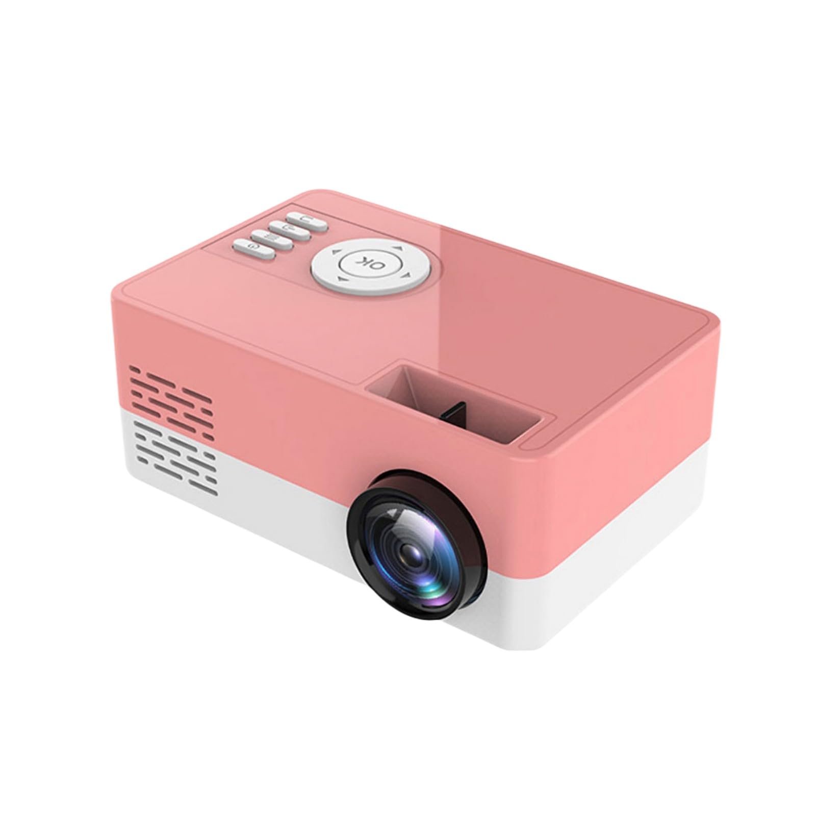Mini Projector Portable 1080P Full HD Video Projector - Home Theater Movie Projector for iPhone, Android, Laptop | Compatible with HDMI, USB, AV | Perfect for Bedroom Movies, Outdoor Camping & Presentations (Pink)