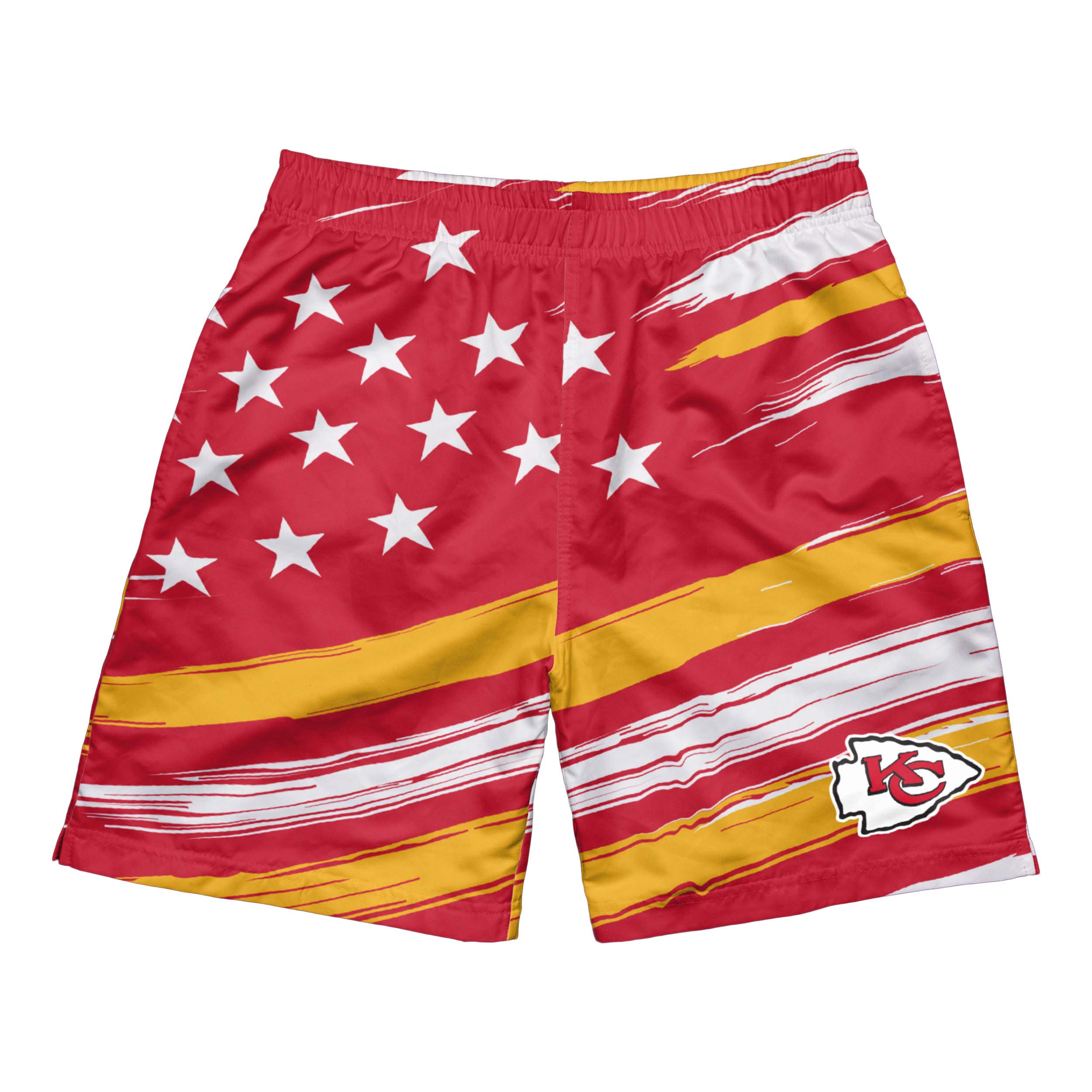 FOCO NFL Men's Americana Swim Trunks - Team Color, Large - Quick-Dry Swim Shorts for Beach, Pool & Water Sports