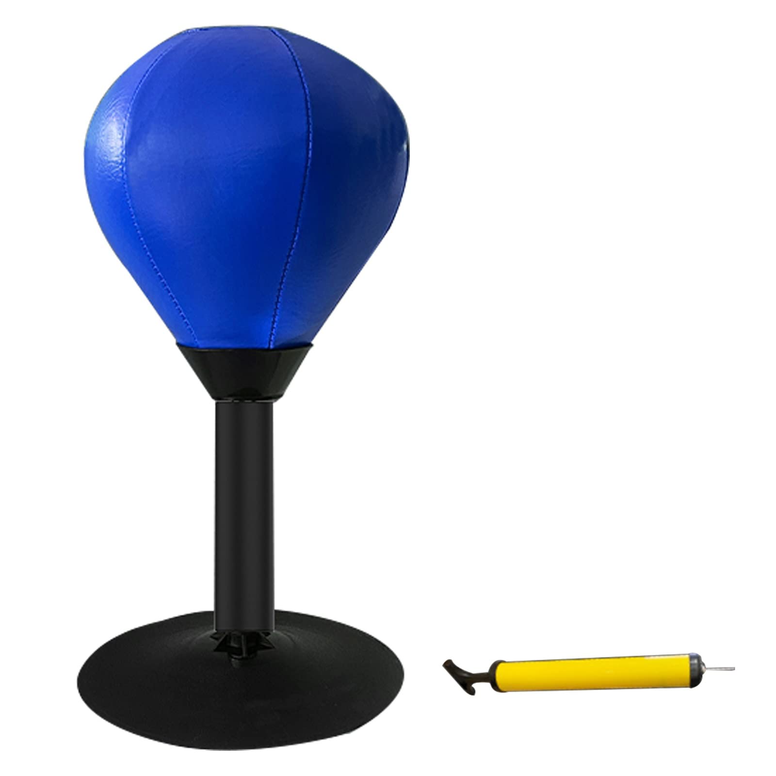 LILANAI Portable Speed Punching Bag for Teens & Adults - Small Desktop Boxing Ball for Stress Relief, Fitness & Workout - Blue Wubble Ball for Home, Office & Gym Training